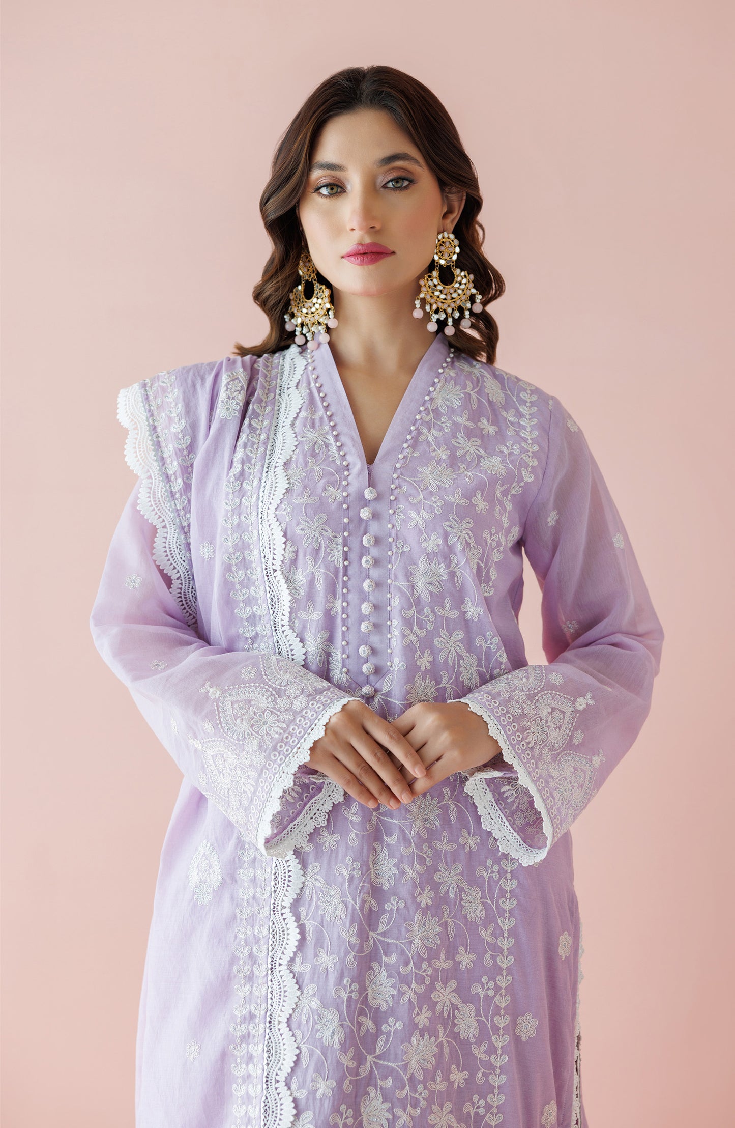 WRFC24S-3002/U LILAC KORA COTTON Women UNSTITCHED SHIRT DUPATTA PANTS