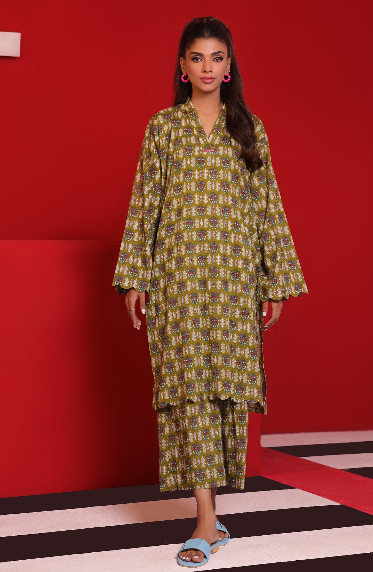 WRCC23W-2086 CAMBRIC Women READY TO WEAR SHIRT PANTS