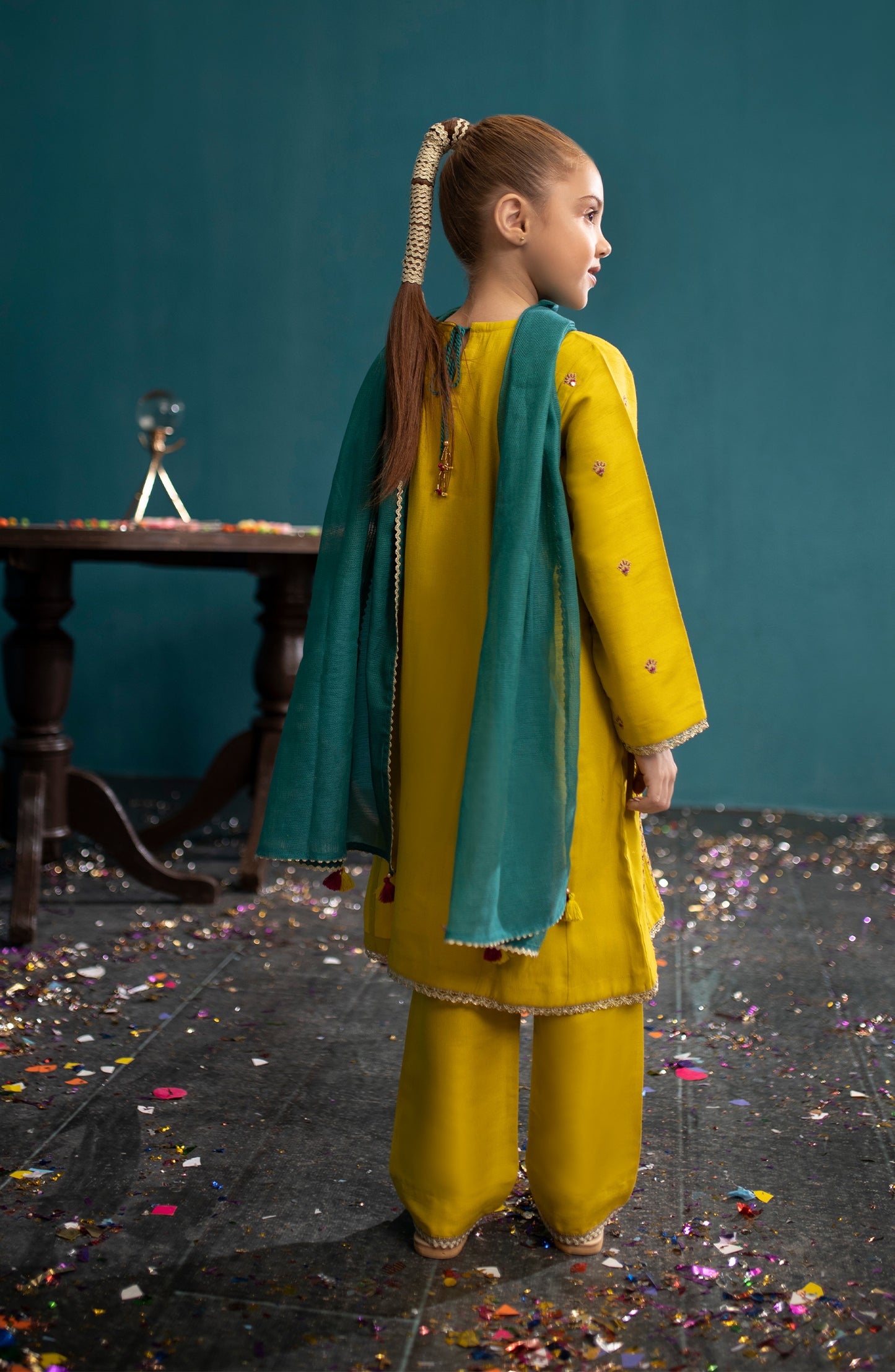 Stitched 3 Piece Embroidered Raw Silk Shirt , Raw Silk Pant and Khaddi Net Dupatta (GRFR23W-3011)