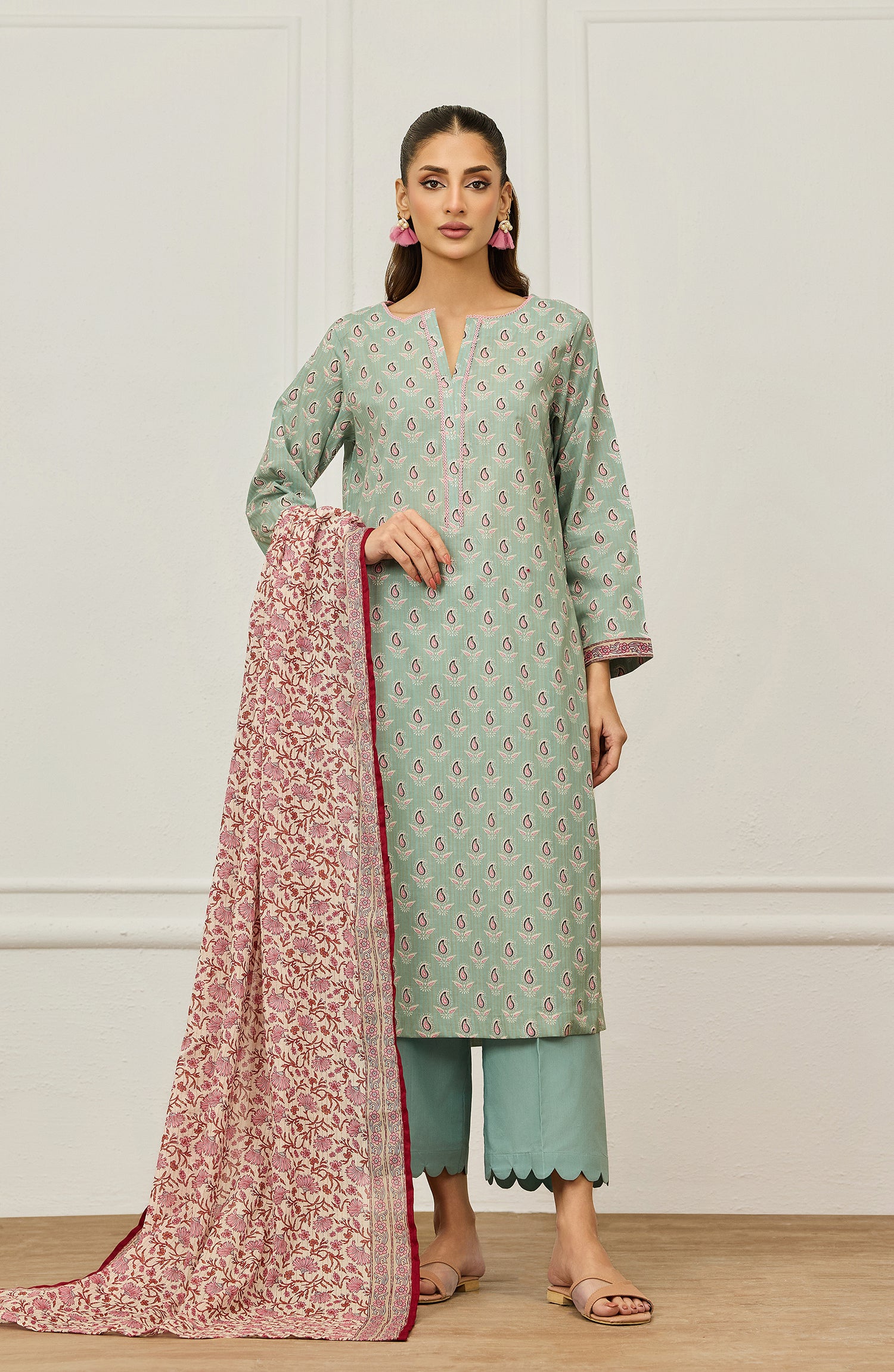 Unstitched | 3 Piece | Printed | Lawn Shirt | OTL-20685/U SKY BLUE