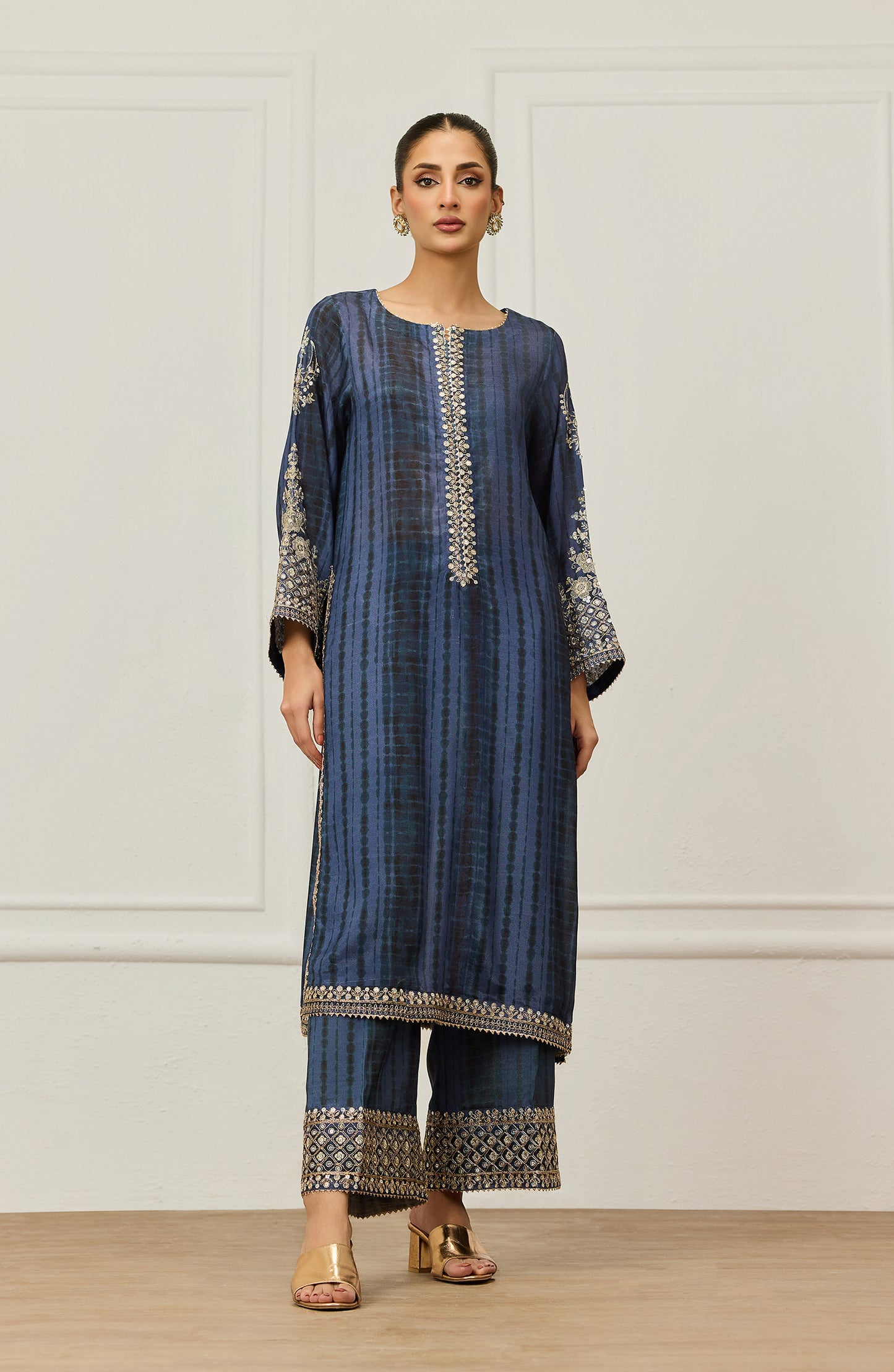 Stitched | 2 Piece | Embroidered | Raw Silk Shinny Shirt | WRHR25S-2049/S BLUE