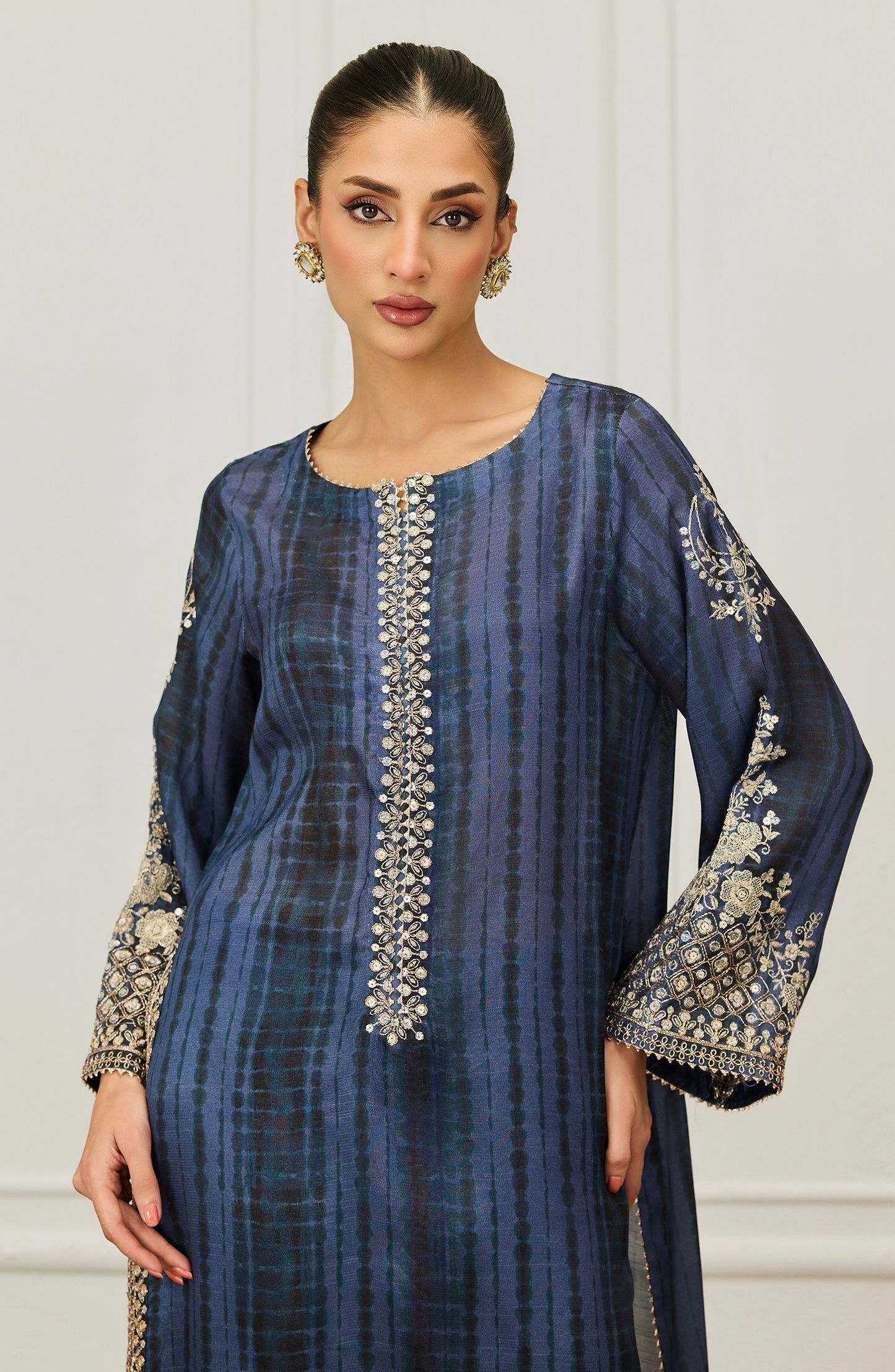 Stitched | 2 Piece | Embroidered | Raw Silk Shinny Shirt | WRHR25S-2049/S BLUE