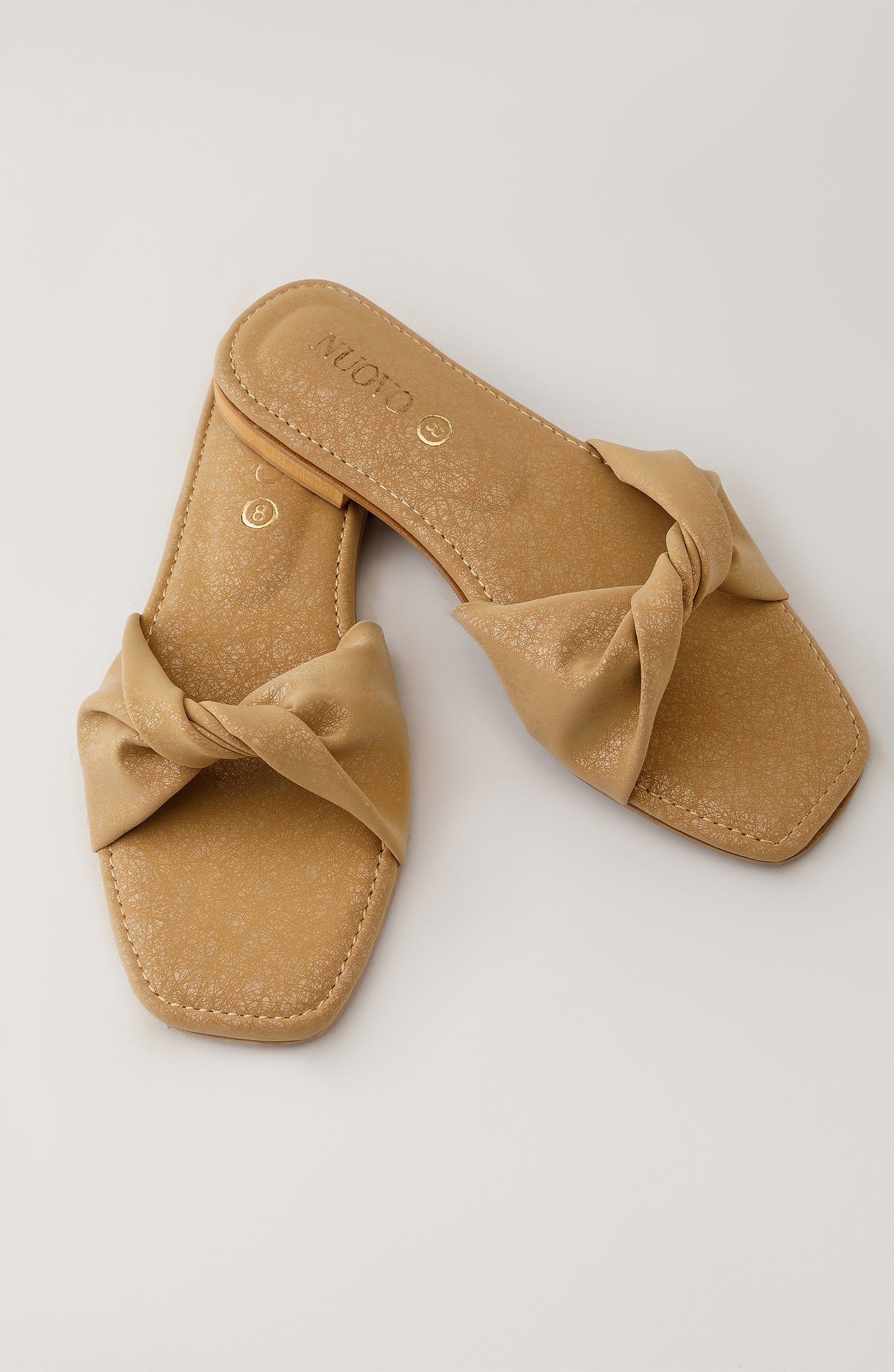 WAFF23W-1009 BEIGE MIX  FOOTWEAR FLAT SANDALS