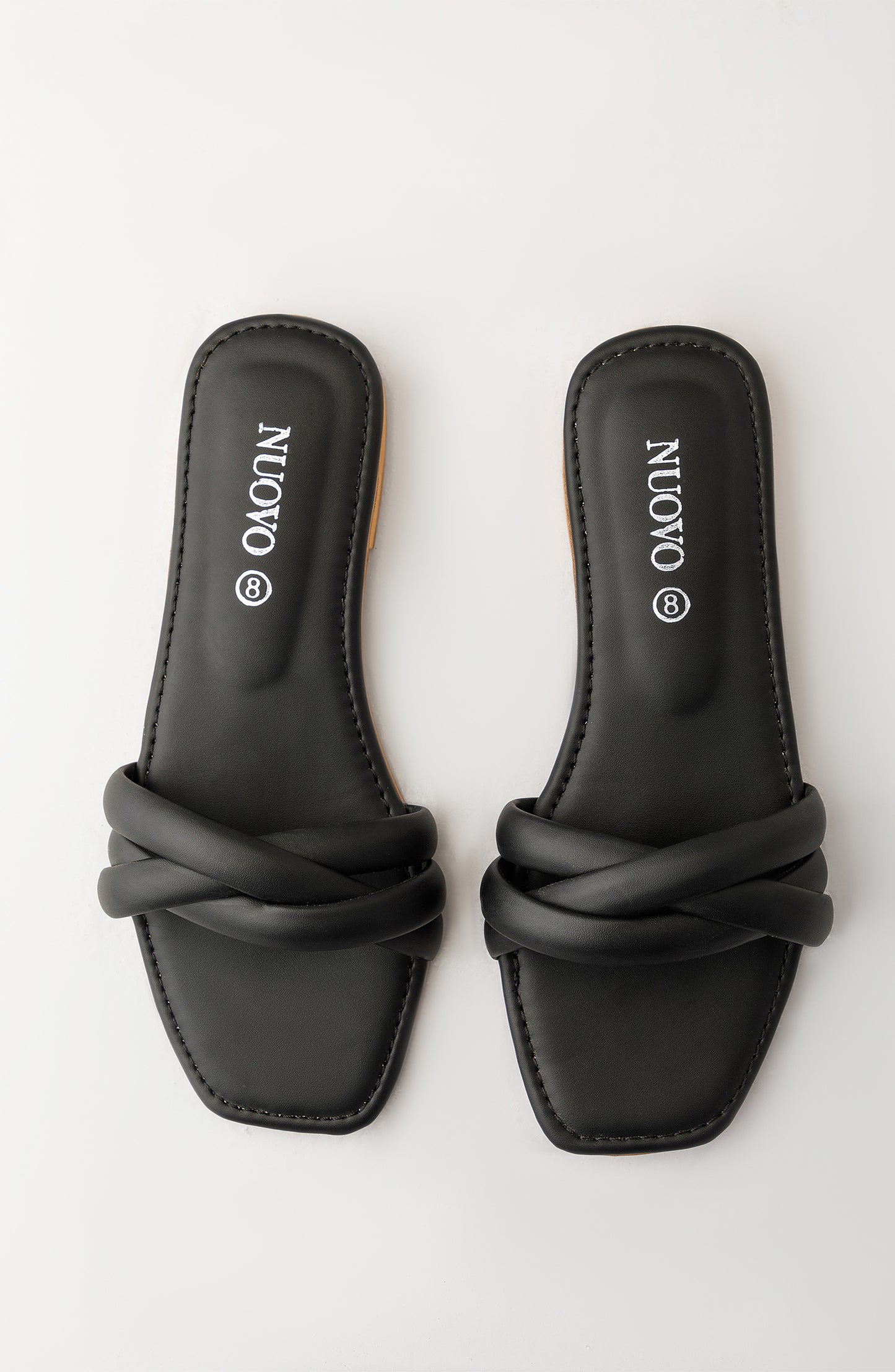 WAFF23W-1008 BLACK MIX  FOOTWEAR FLAT SANDALS