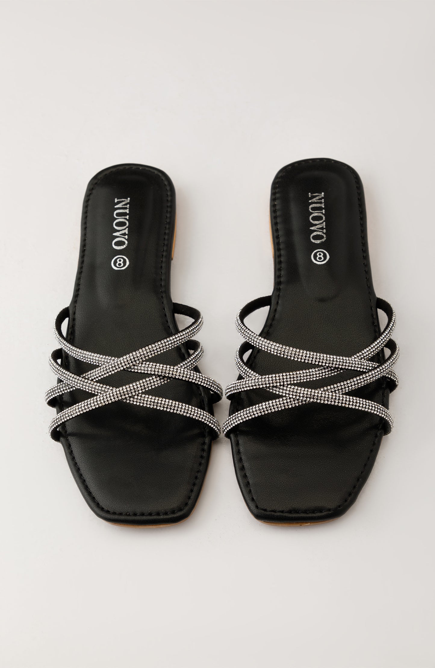 WAFF23W-1004 BLACK MIX  FOOTWEAR FLAT SANDALS