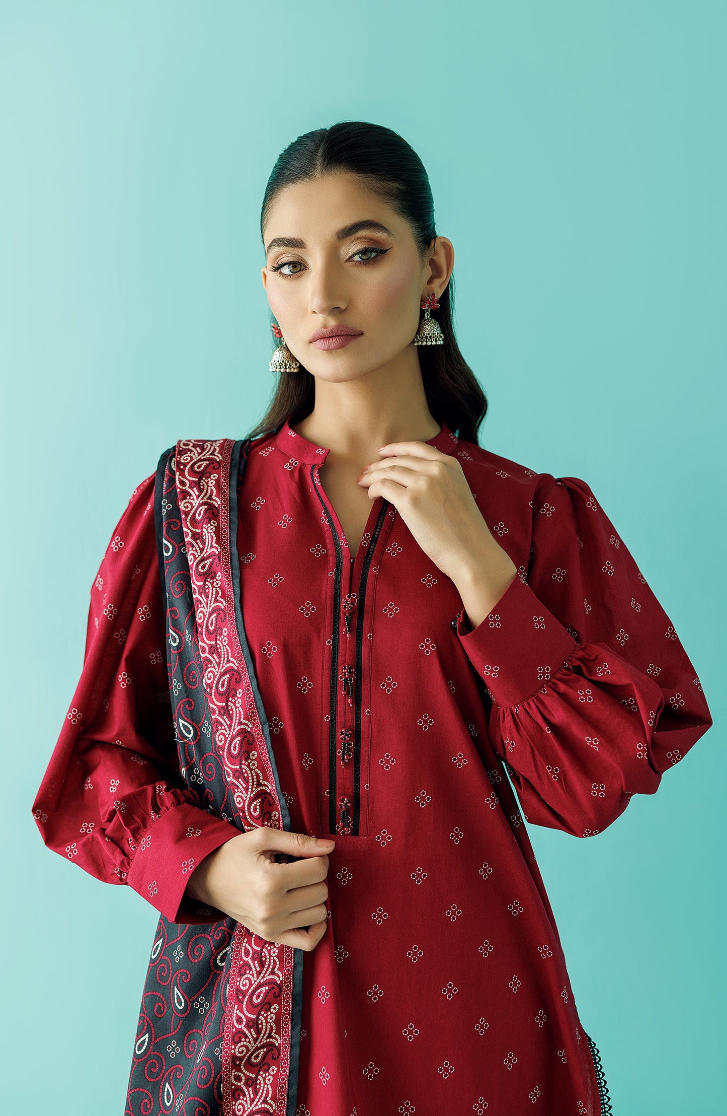 Unstitched | 3 Piece | Printed | Lawn Shirt | OTL-20805/U RED