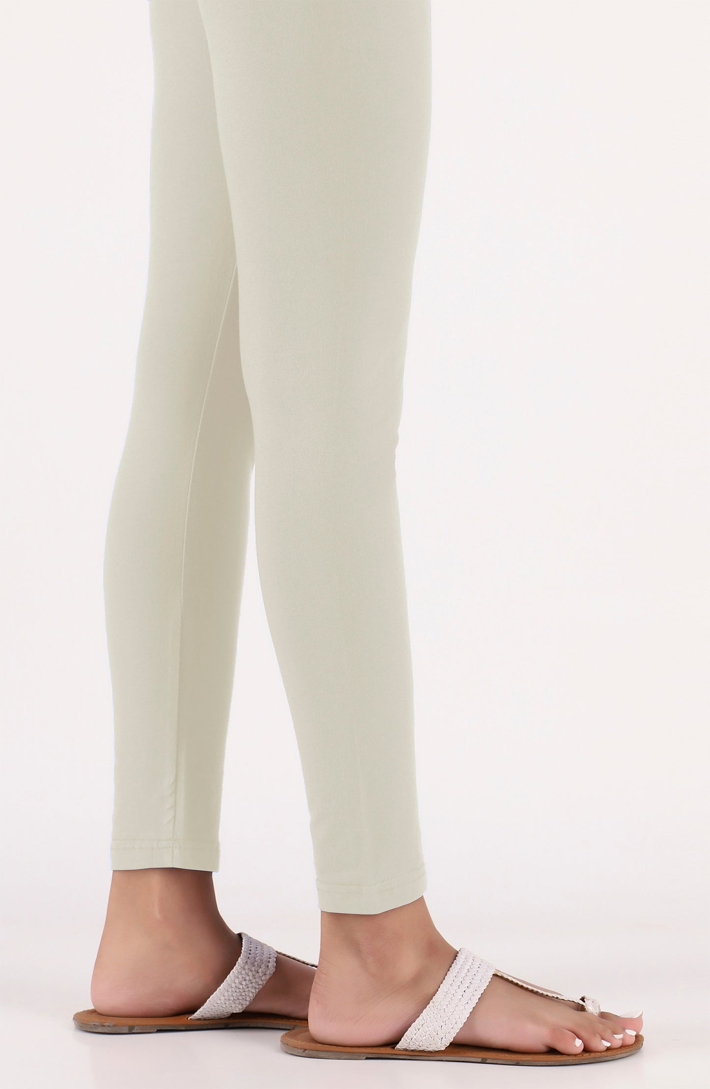 GB-TG-PL-23-004 CREAM COTTON JERSEY SCTIGHTS STITCHED BOTTOMS TIGHTS