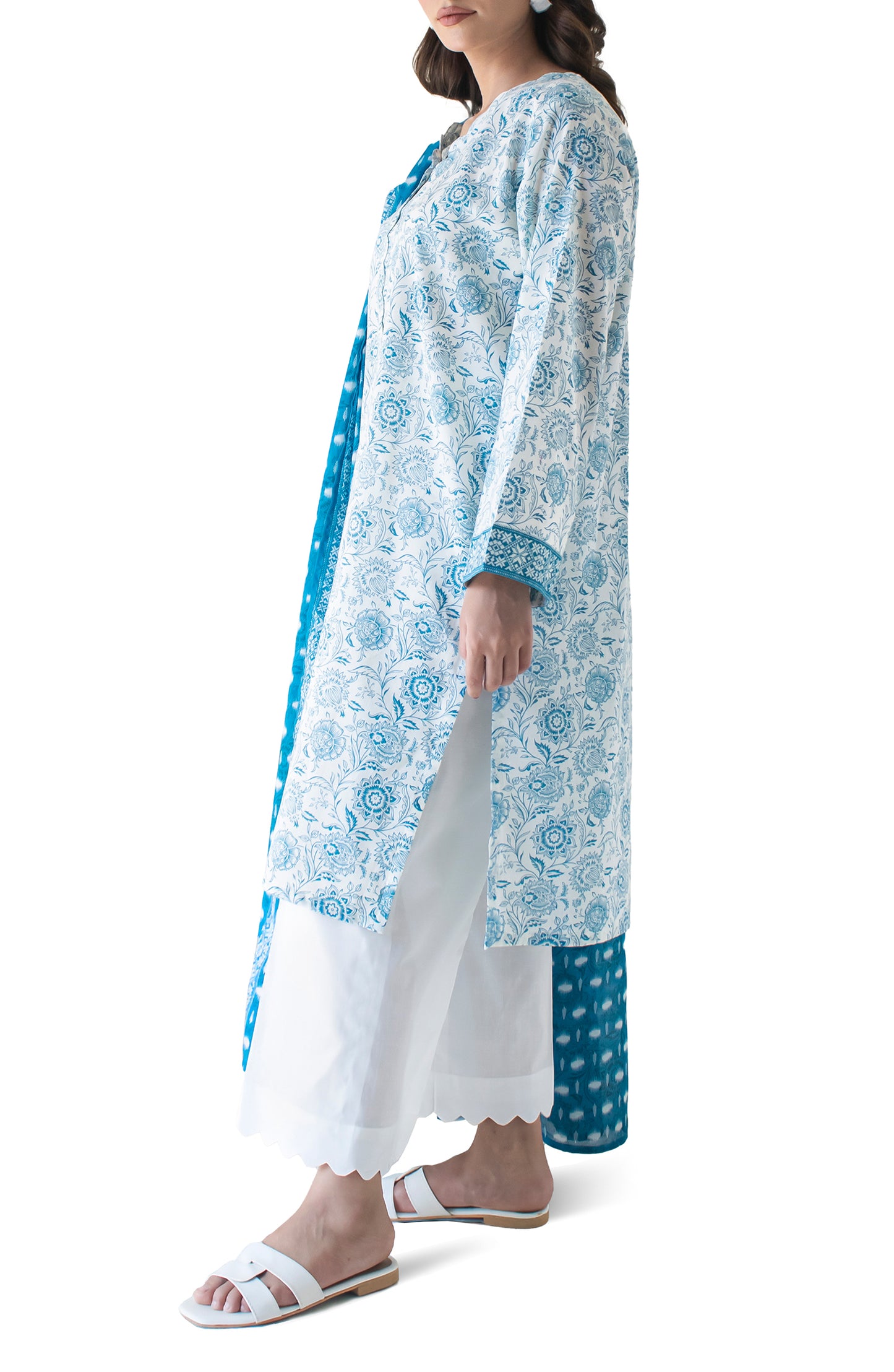 OTL-24-333/U BEIGE LAWN Women UNSTITCHED SHIRT DUPATTA PANTS