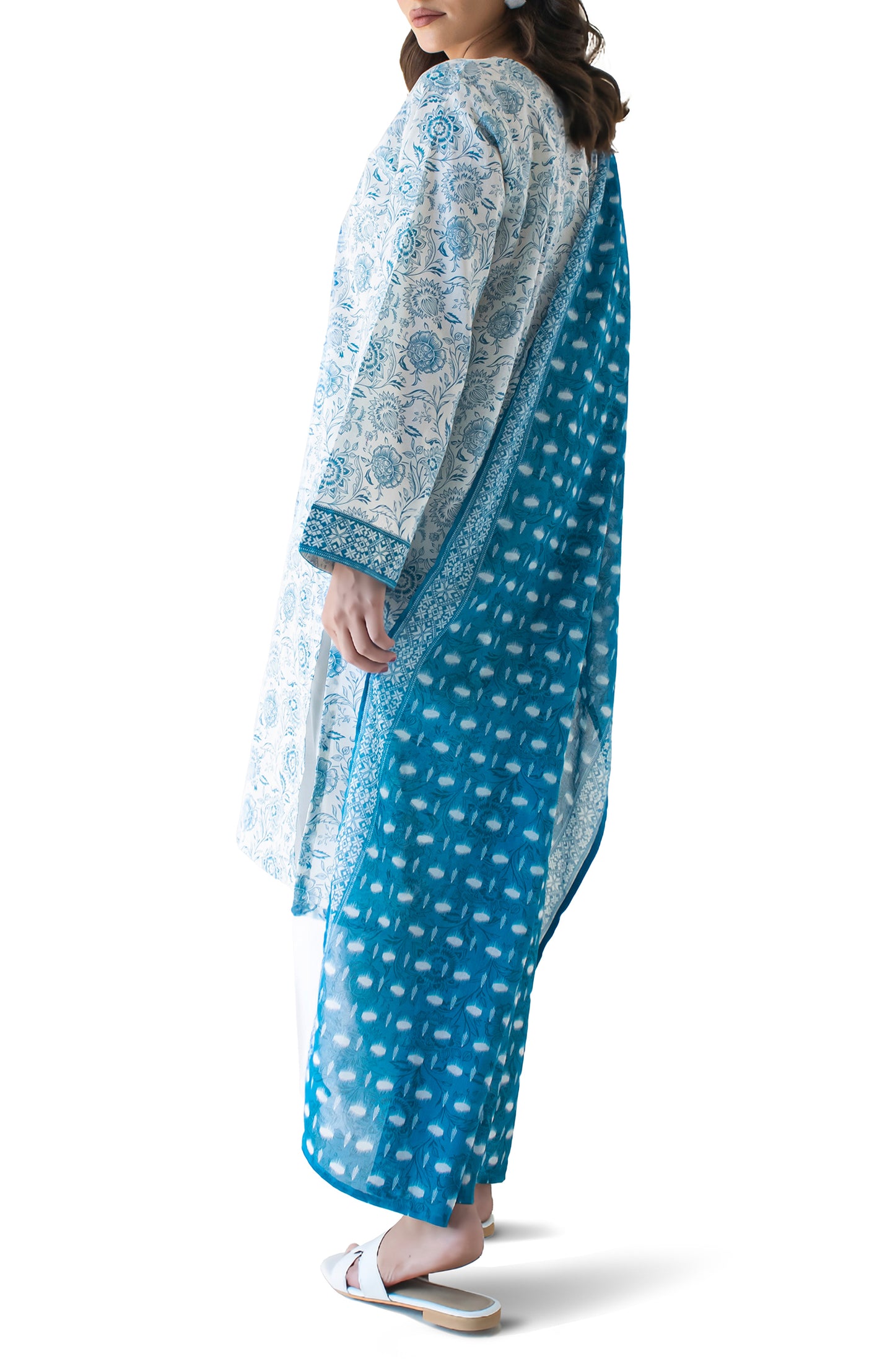 OTL-24-333/U BEIGE LAWN Women UNSTITCHED SHIRT DUPATTA PANTS