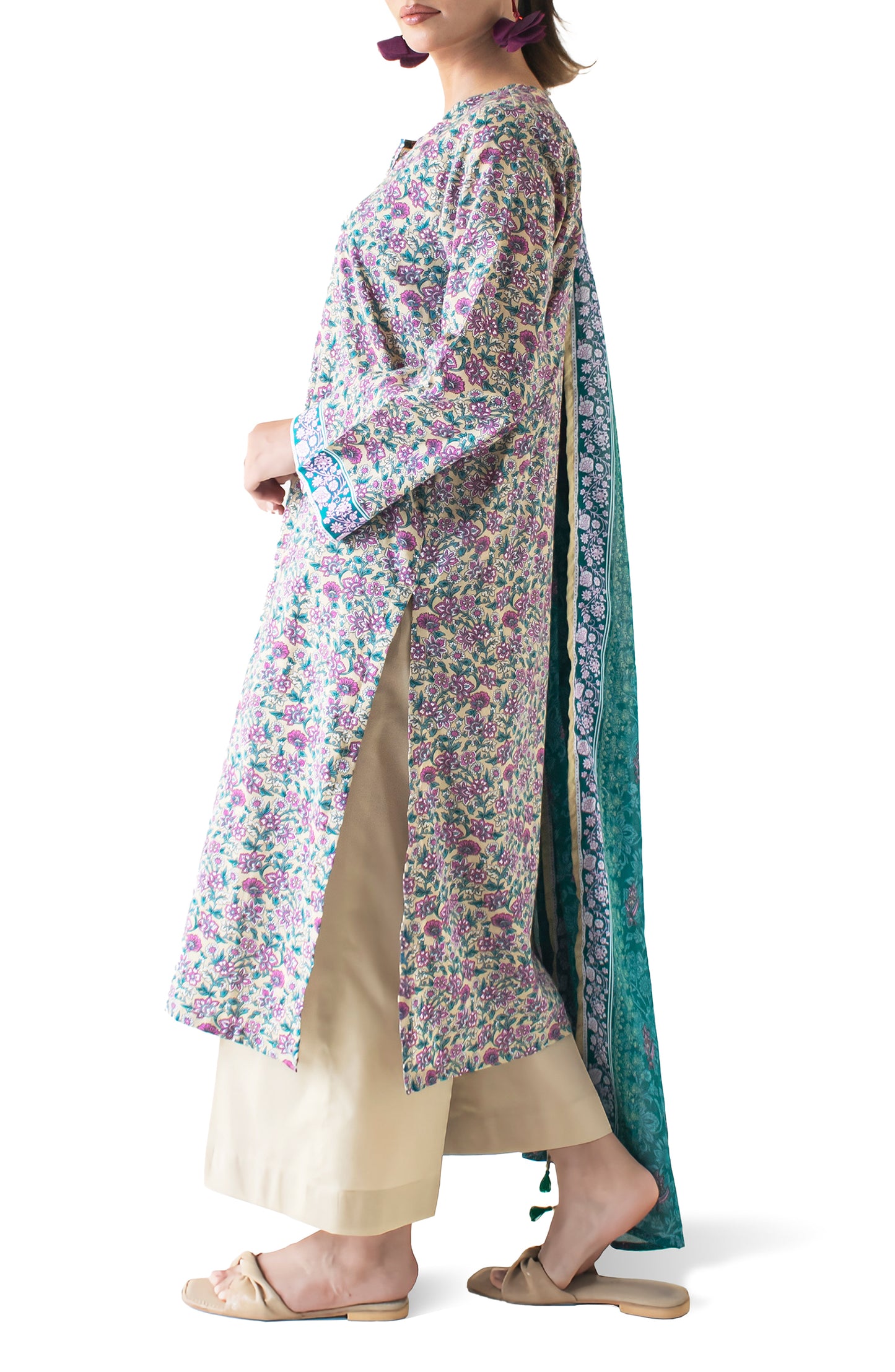 OTL-24-436/U YELLOW LAWN Women UNSTITCHED SHIRT DUPATTA PANTS