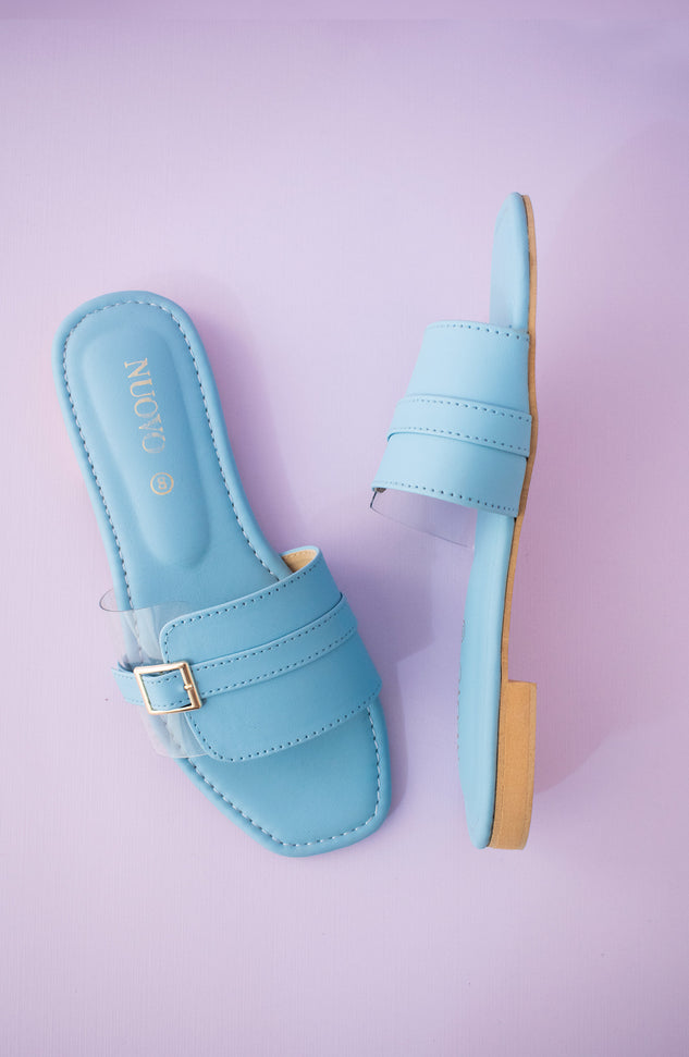 ORFS-99 L-BLUE MIX  FOOTWEAR FLAT SANDALS