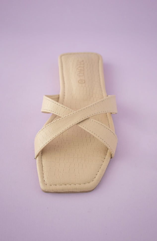 ORFS-100 BEIGE MIX  FOOTWEAR FLAT SANDALS