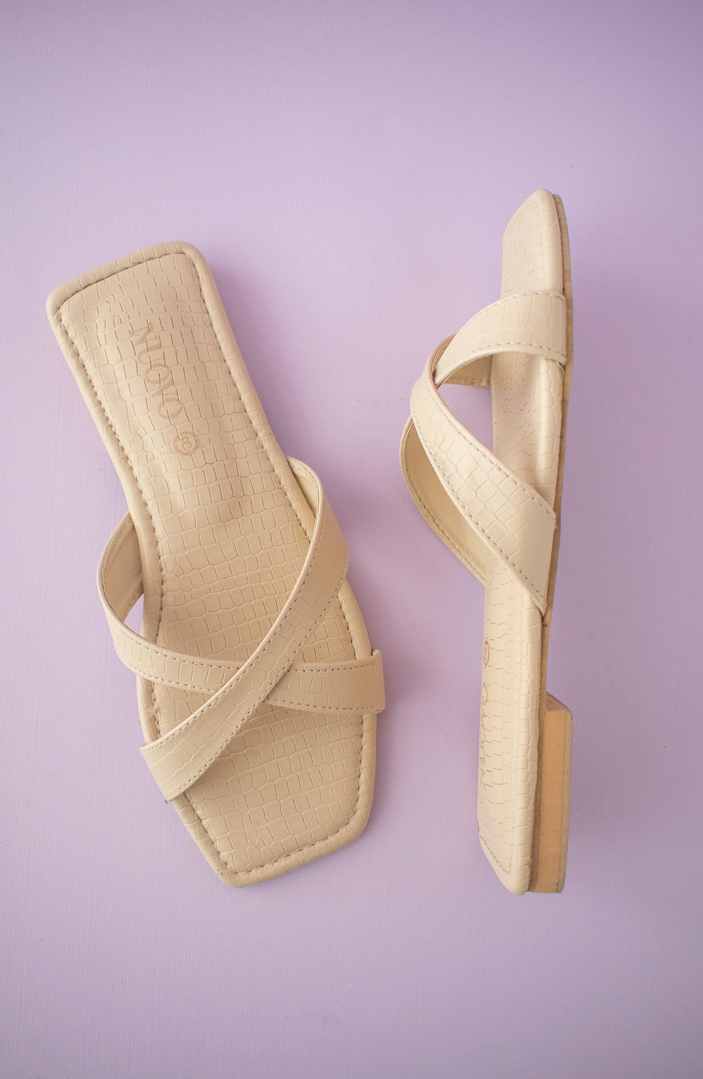 ORFS-100 BEIGE MIX  FOOTWEAR FLAT SANDALS
