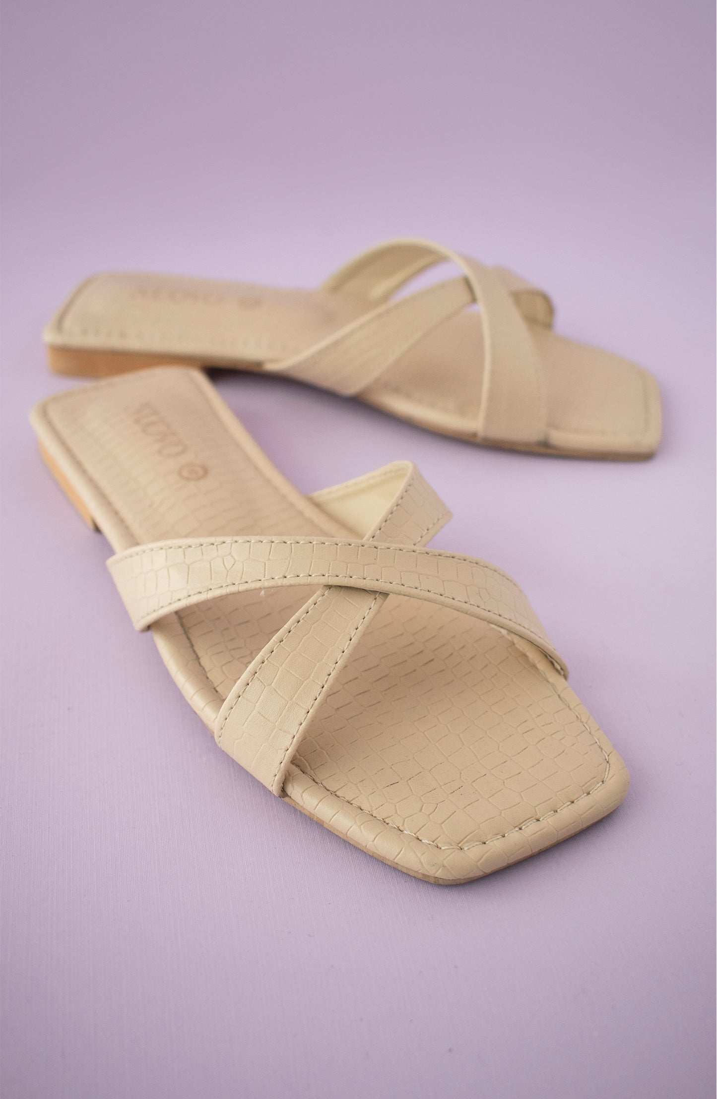 ORFS-100 BEIGE MIX  FOOTWEAR FLAT SANDALS