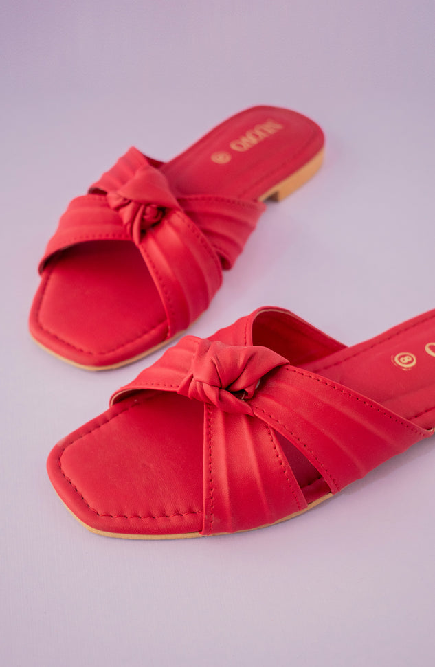 ORFS-101 RED MIX  FOOTWEAR FLAT SANDALS