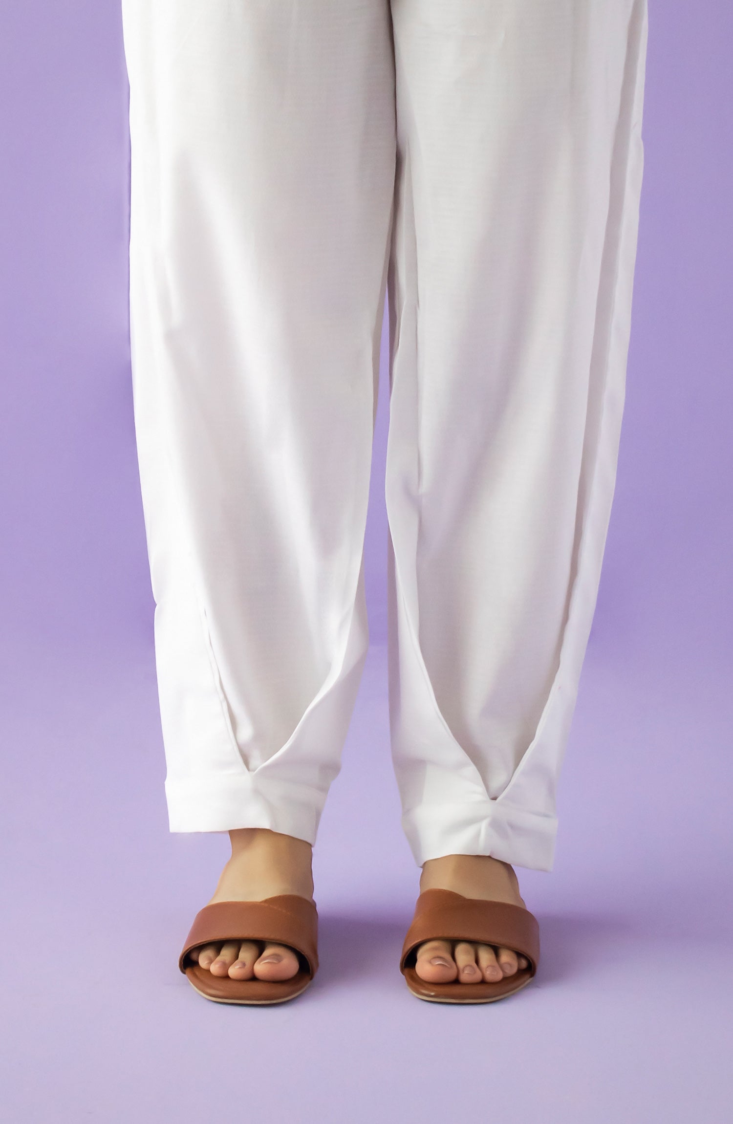 NB-T-PL-23-002 WHITE DOBBY SCTROUSER STITCHED BOTTOMS TROUSER