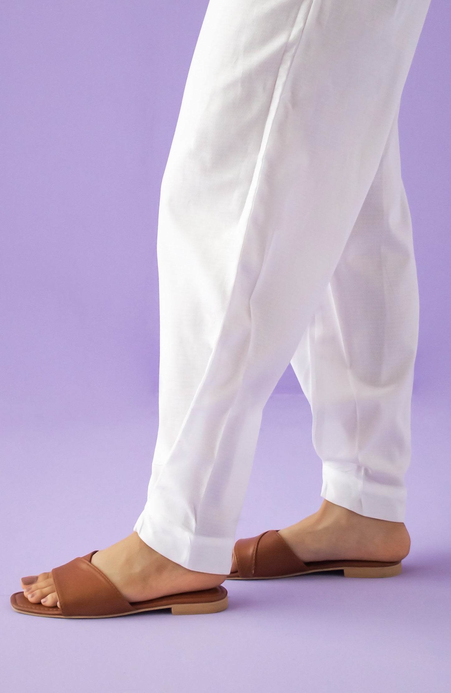 NB-T-PL-23-002 WHITE DOBBY SCTROUSER STITCHED BOTTOMS TROUSER