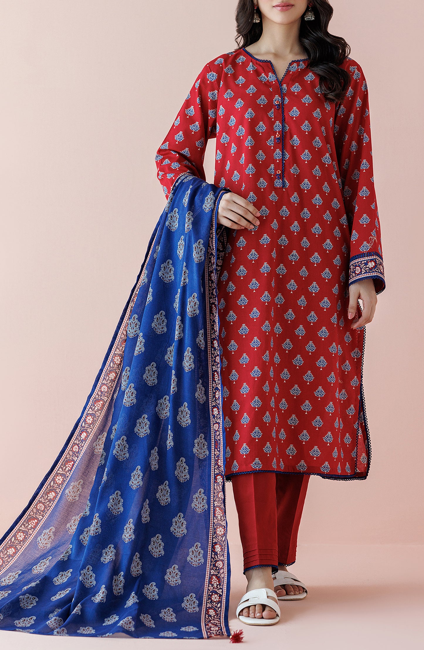 OTL-24-173/U BLUE LAWN Women UNSTITCHED SHIRT DUPATTA PANTS