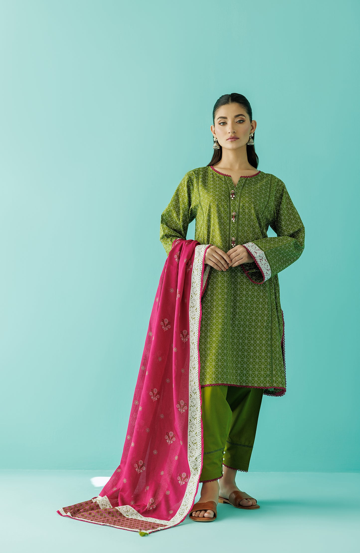 OTL-24-086/S GREEN LAWN Women READY TO WEAR SHIRT DUPATTA PANTS