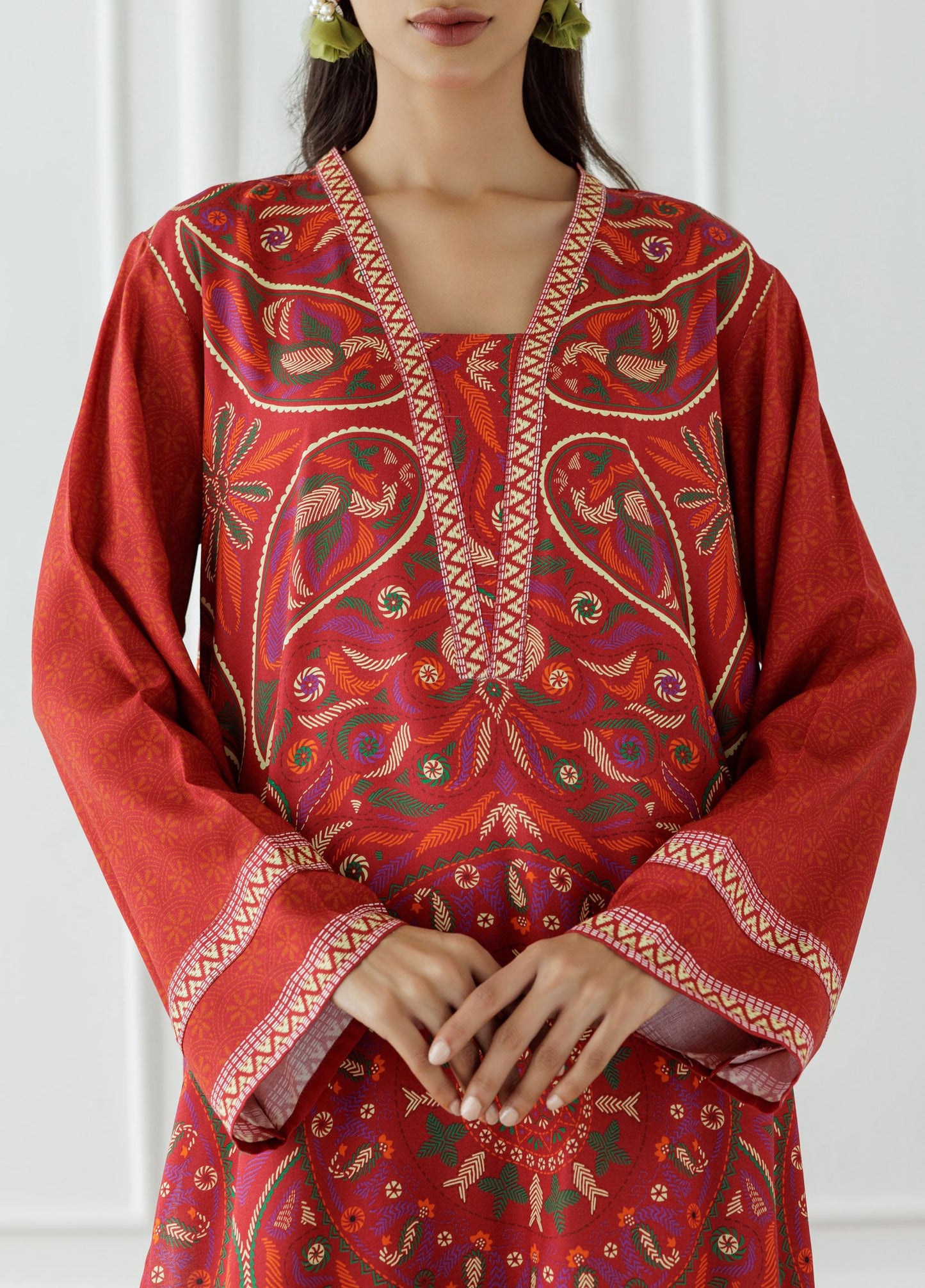 UNSTITCHED Printed Linen Shirt - 1 Piece - HCS-24-103