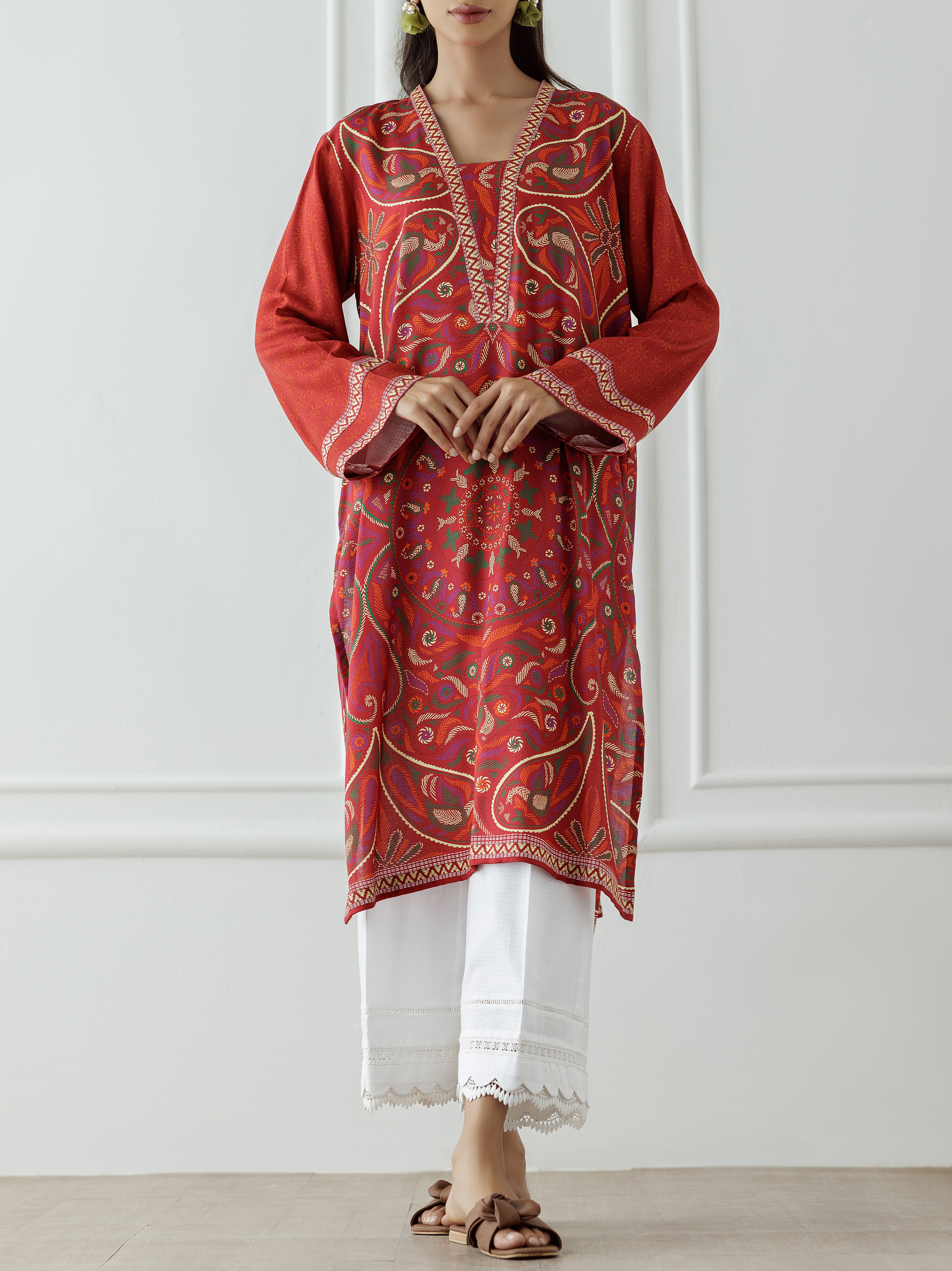 UNSTITCHED Printed Linen Shirt - 1 Piece - HCS-24-103
