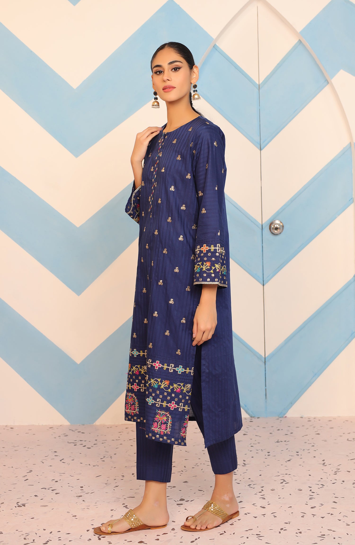 WRHJ23W-2019 JACQUARD Women READY TO WEAR SHIRT PANTS