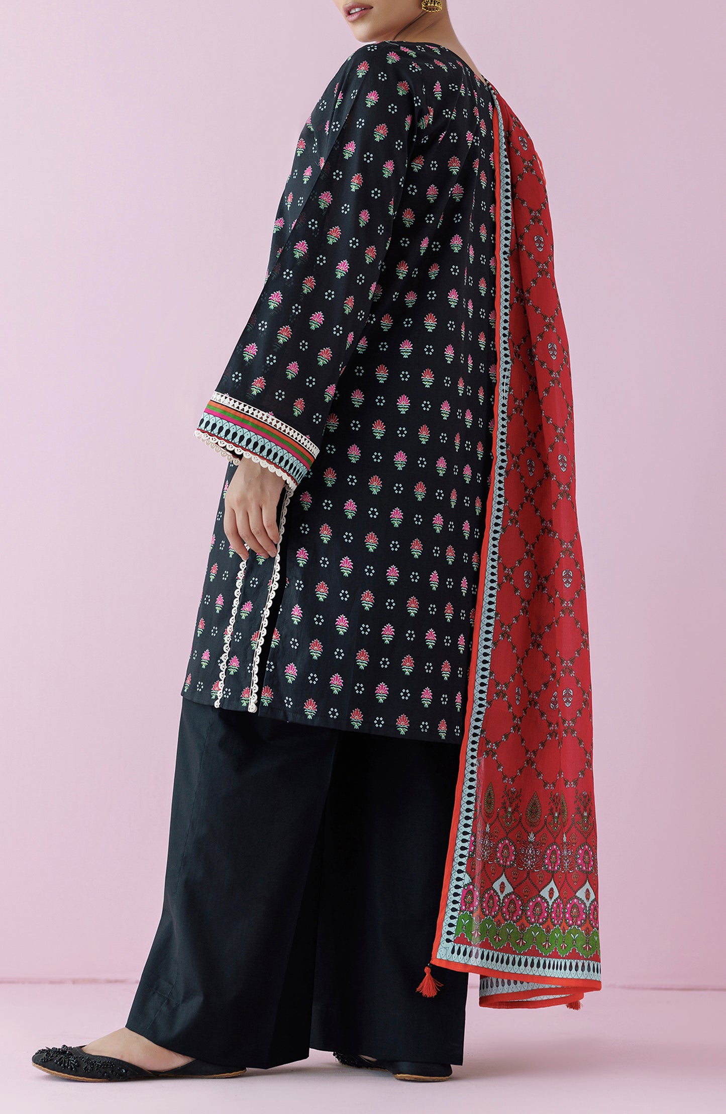OTL-24-155/U BLACK LAWN Women UNSTITCHED SHIRT DUPATTA PANTS