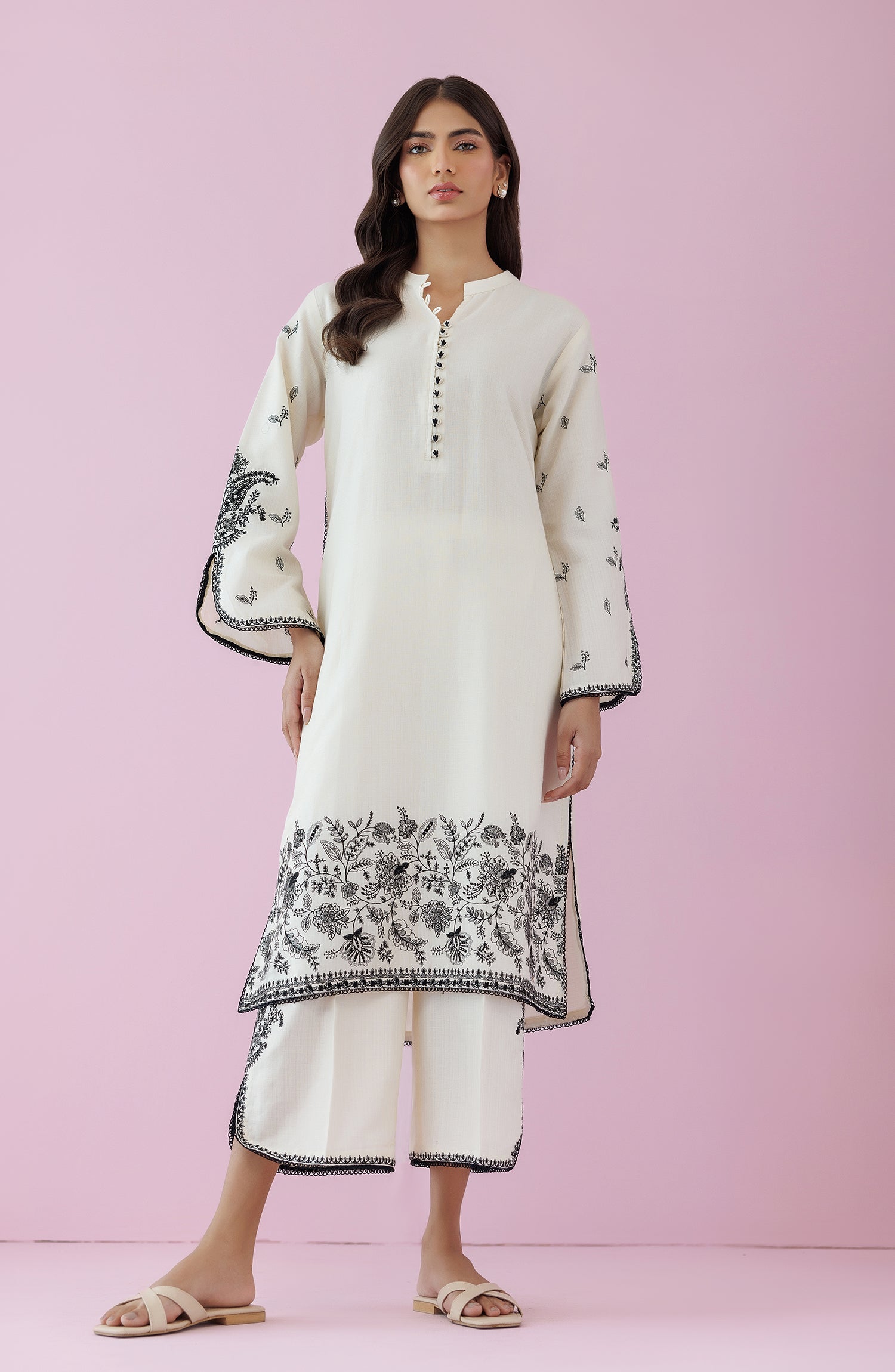 Stitched 2 Piece Premium Embroidered Casual Dobby Shirt and Dobby Pant (WRHD24S-2003)