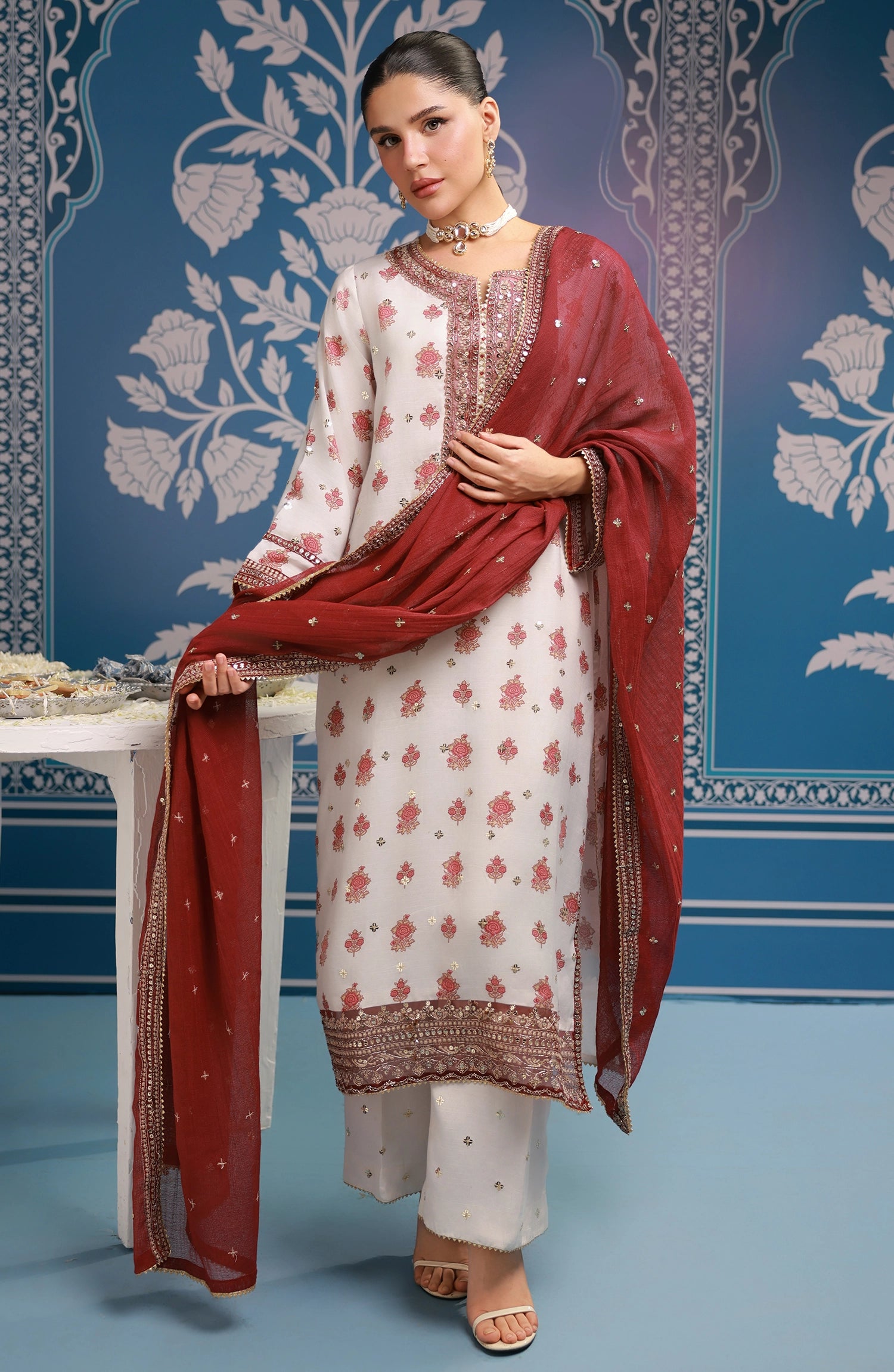 Stitched | 3 Piece | Embroidered | Raw Silk Shirt | WRC25S-3033/S BEIGE