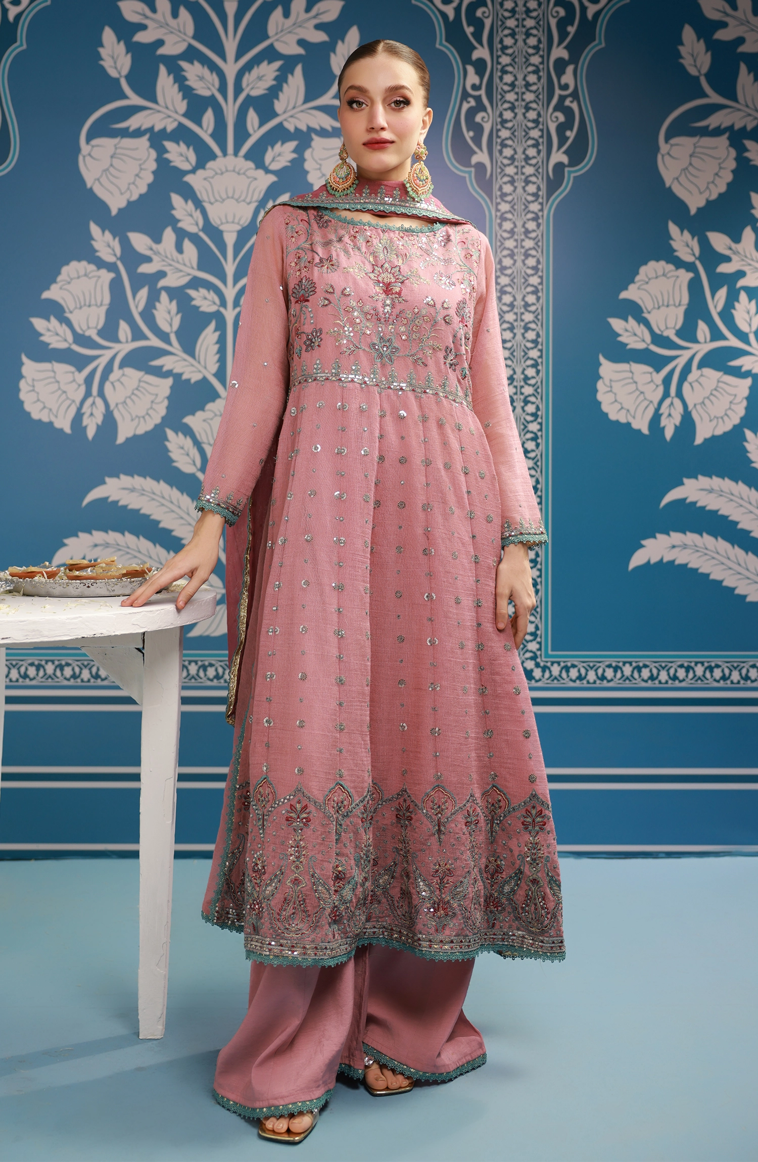 Stitched | 3 Piece | Embroidered | Khaddi Net Shirt | WRFK24W-3004/S LIGHT PINK