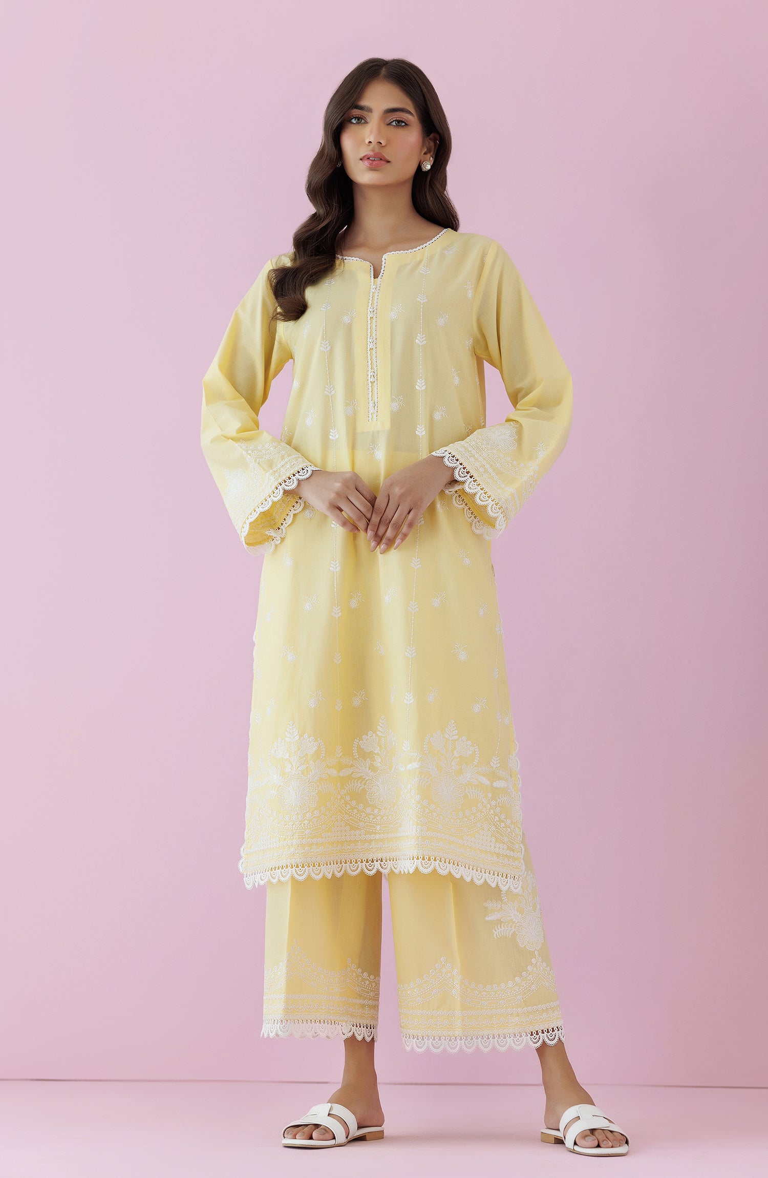 Stitched 2 Piece Embroidered Lawn Shirt and Cambric Pant (WRHC24S-2017)