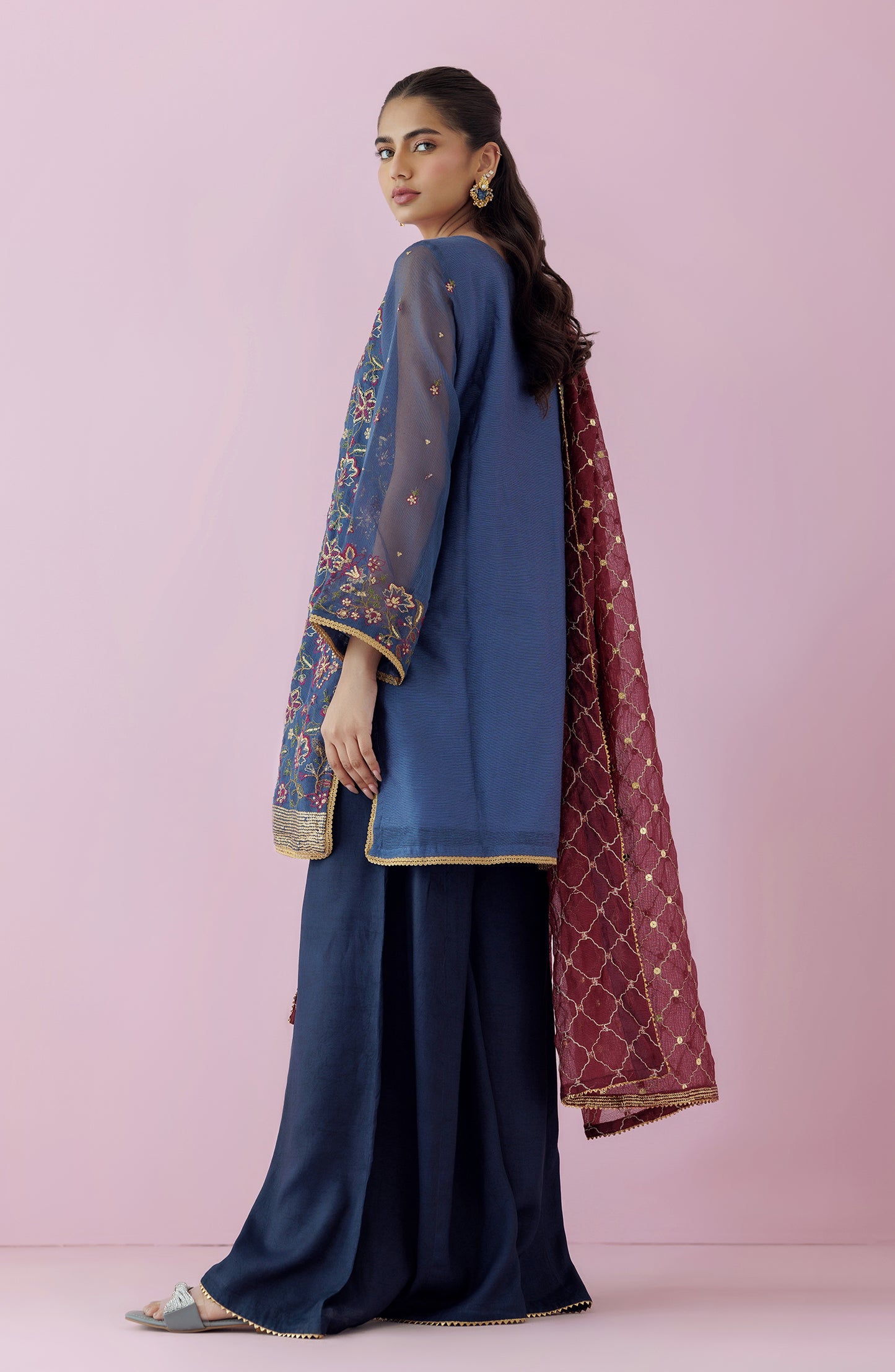 WRFK24S-3005 KHADDI NET Women READY TO WEAR SHIRT DUPATTA PANTS