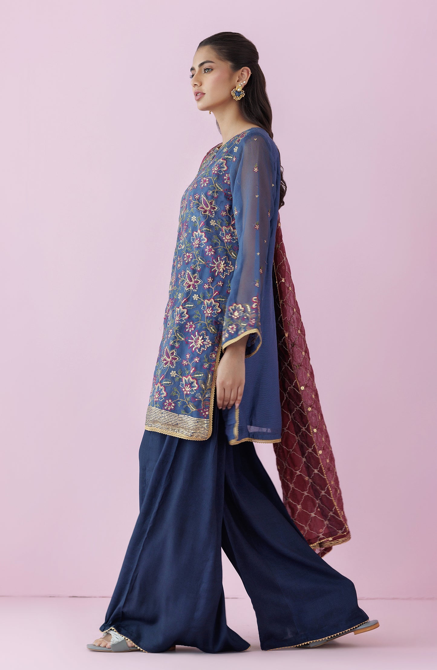WRFK24S-3005 KHADDI NET Women READY TO WEAR SHIRT DUPATTA PANTS