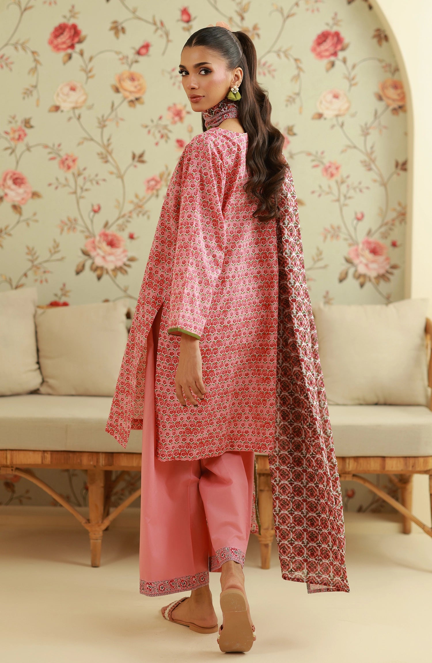 Unstitched | 3 Piece | Printed | Lawn Shirt | OTL-20605/U PEACH