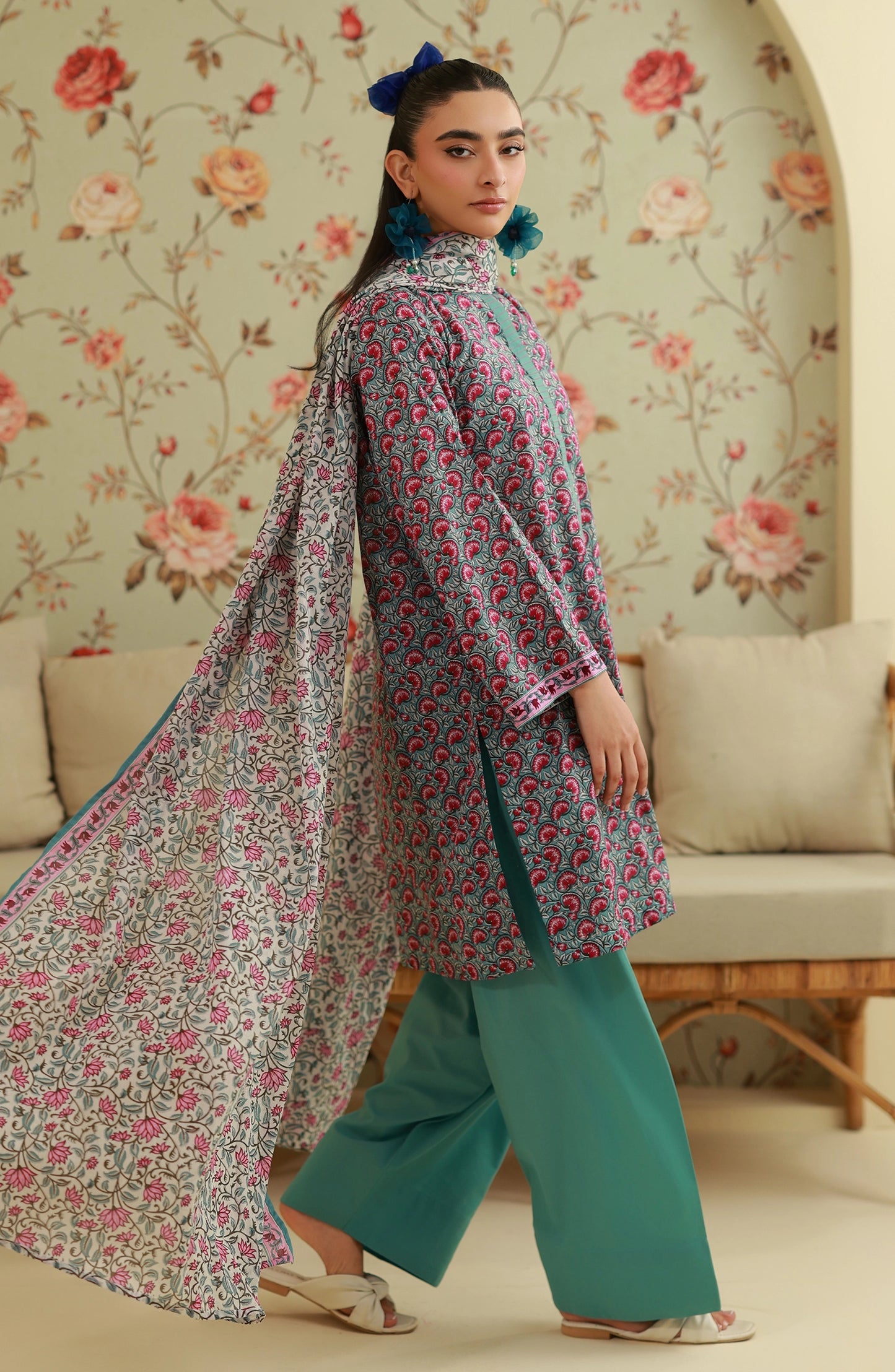 Unstitched | 3 Piece | Printed | Lawn Shirt | OTL-20515/U SKY BLUE