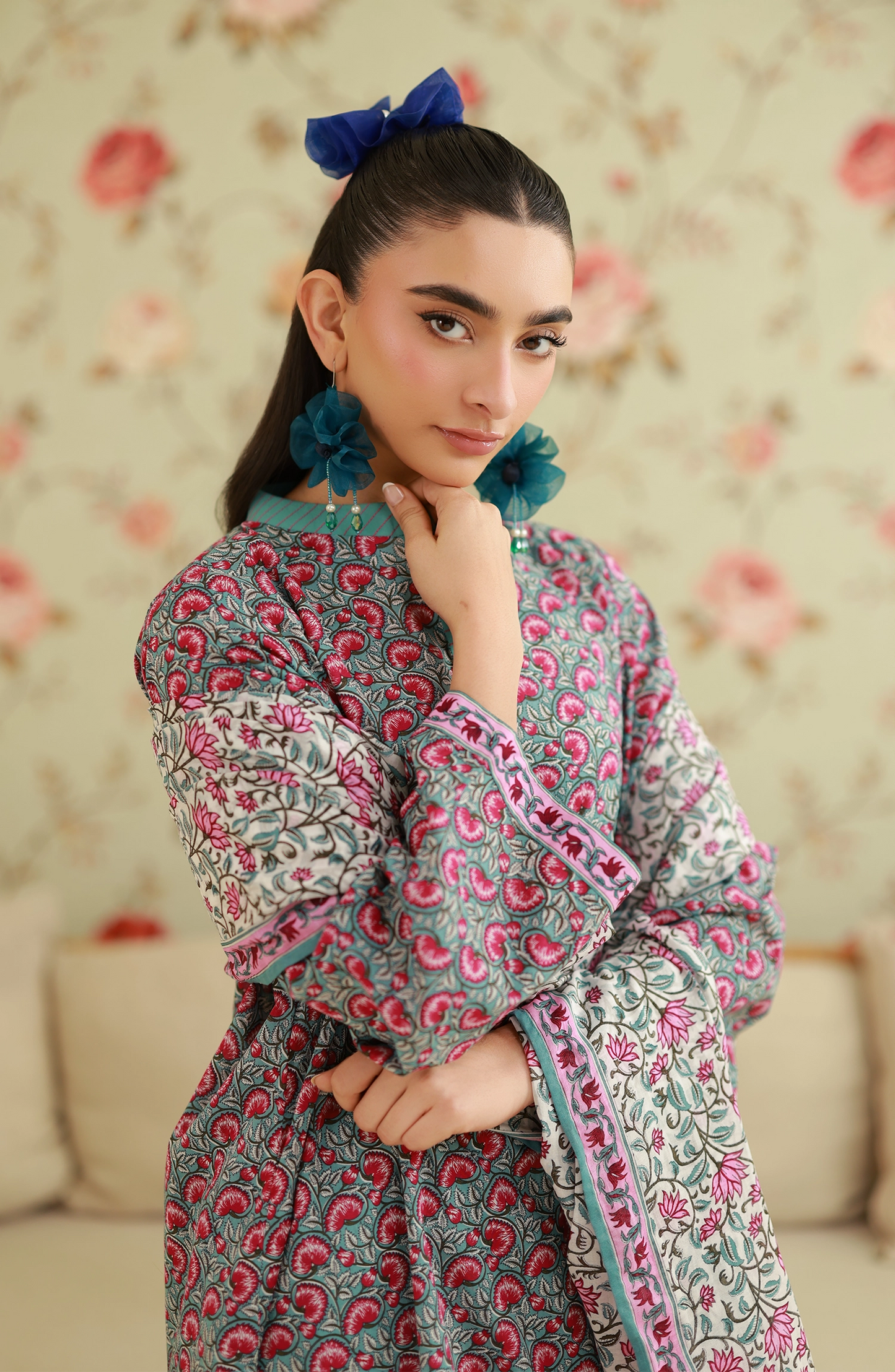 Unstitched | 3 Piece | Printed | Lawn Shirt | OTL-20515/U SKY BLUE