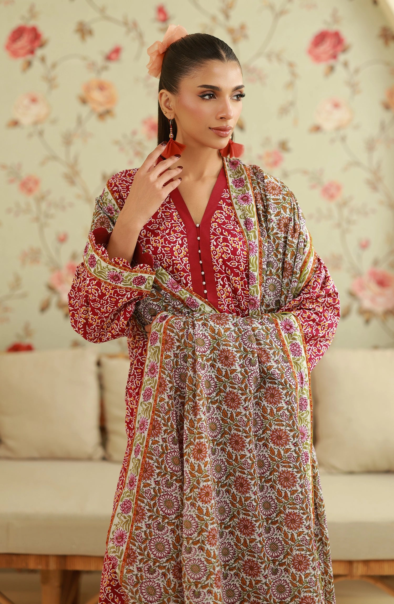 Unstitched | 3 Piece | Printed | Lawn Shirt | OTL-20435/U MAGENTA