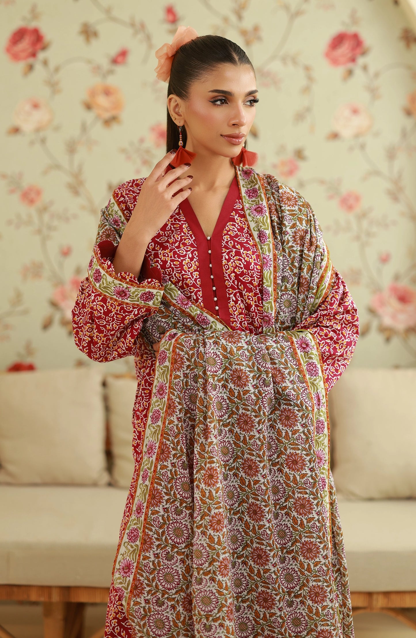 Unstitched | 3 Piece | Printed | Lawn Shirt | OTL-20435/U MAGENTA