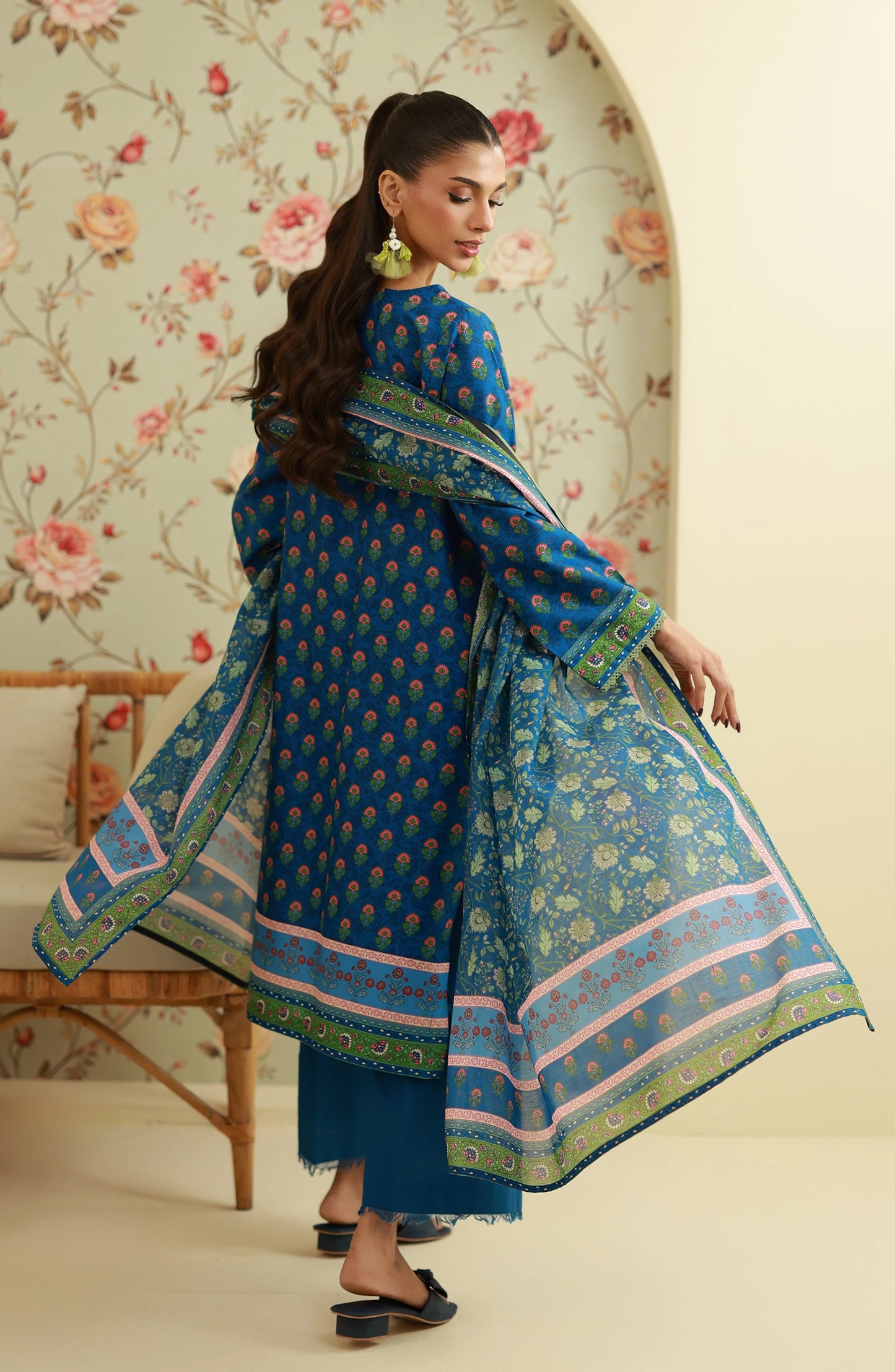 Unstitched | 3 Piece | Embroidered | Lawn Shirt | OTL-20568/U BLUE