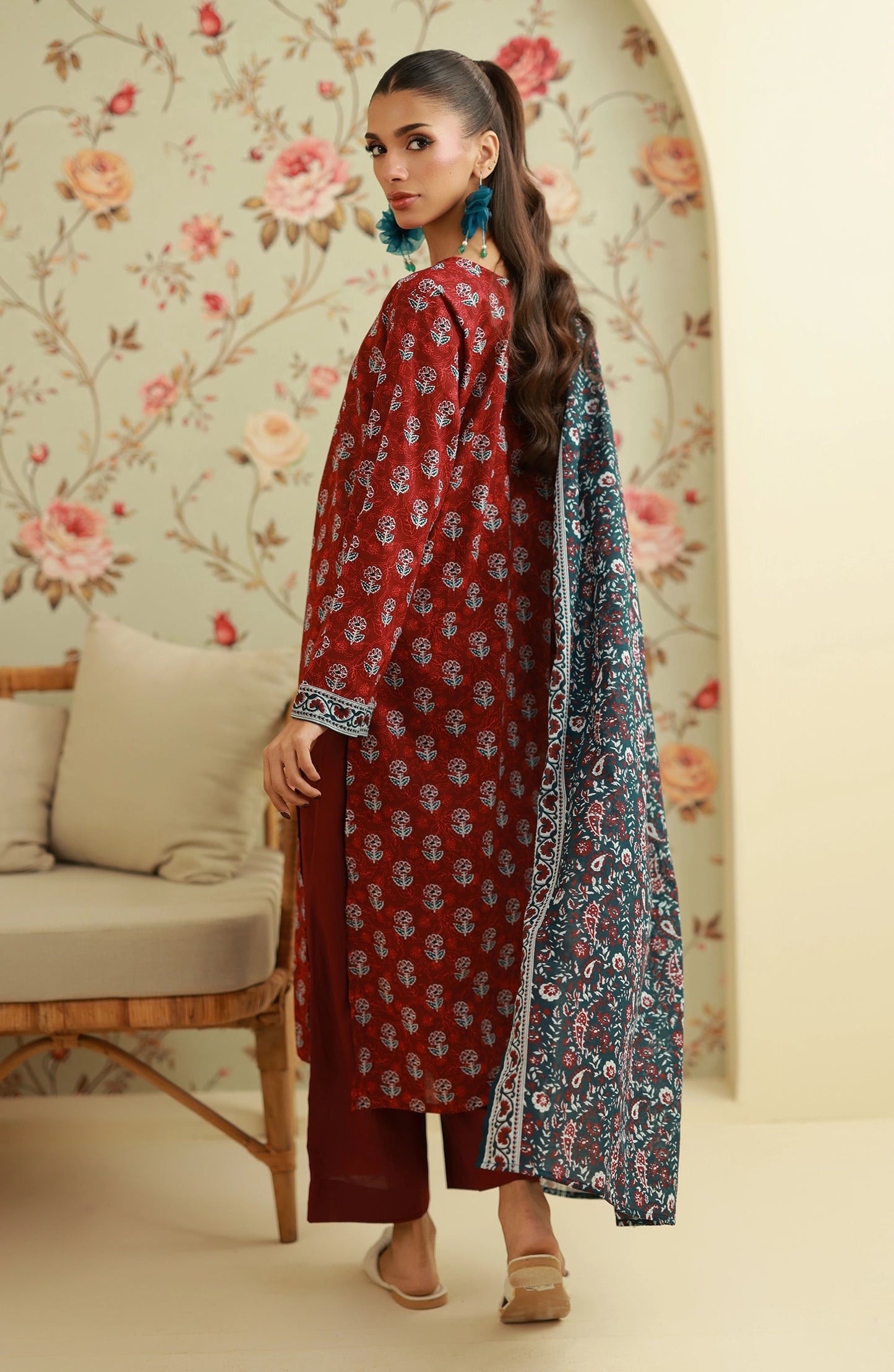 Unstitched | 3 Piece | Printed | Lawn Shirt | OTL-25-539/U RED