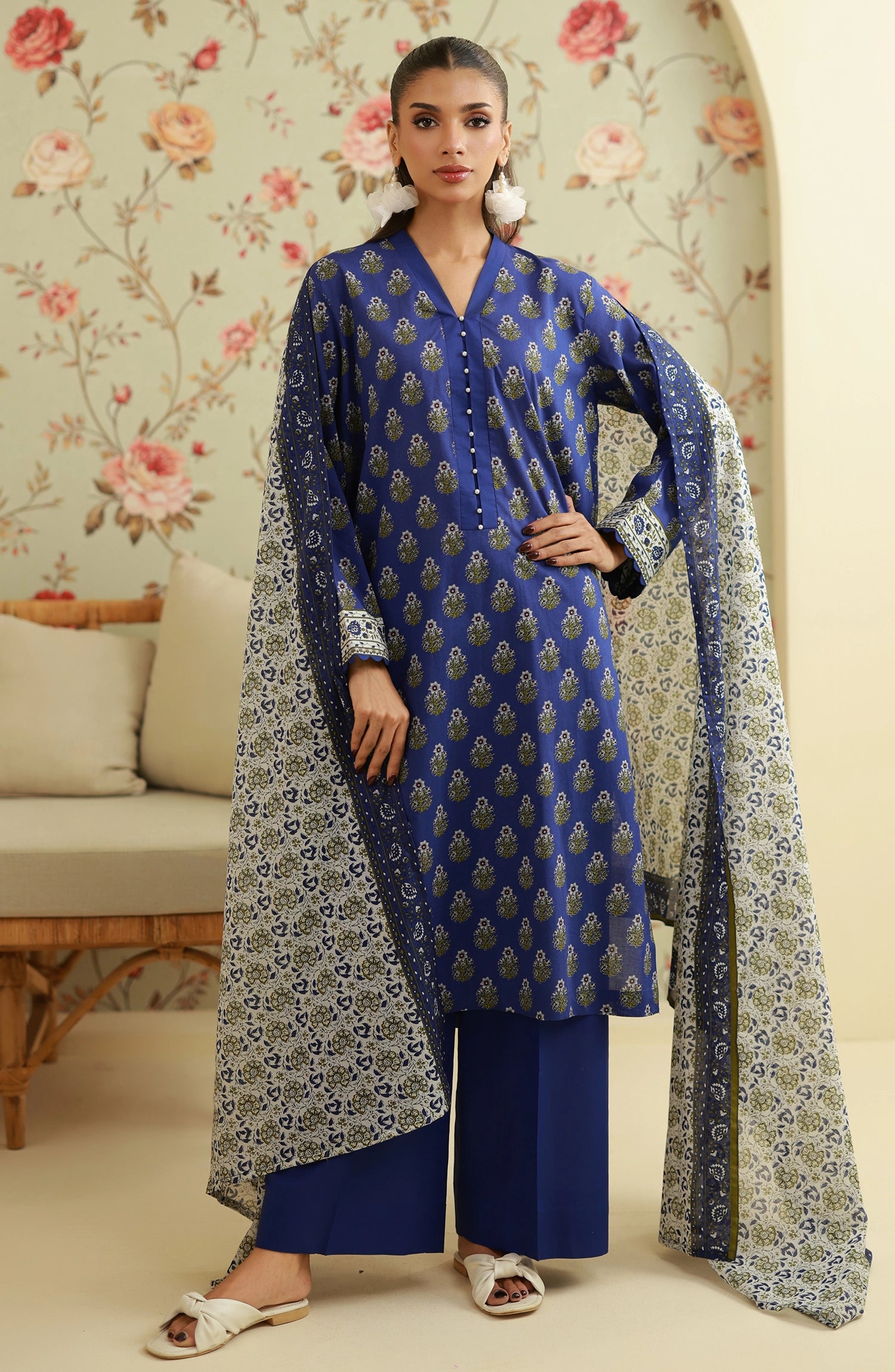 Unstitched | 3 Piece | Printed | Lawn Shirt | OTL-20475/U BLUE