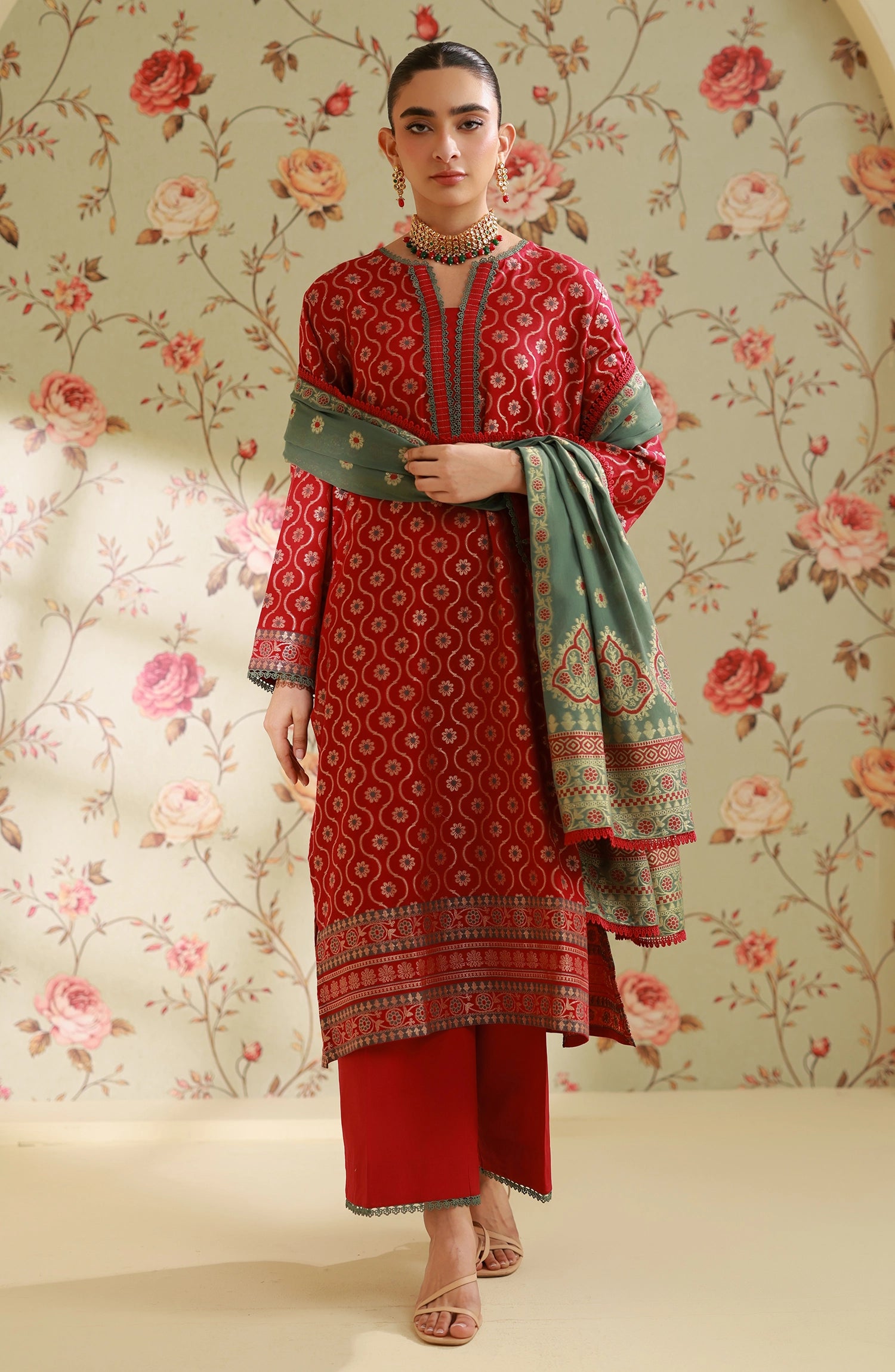 Unstitched | 3 Piece | Printed Lawn Jacquard | OTL-25-410
