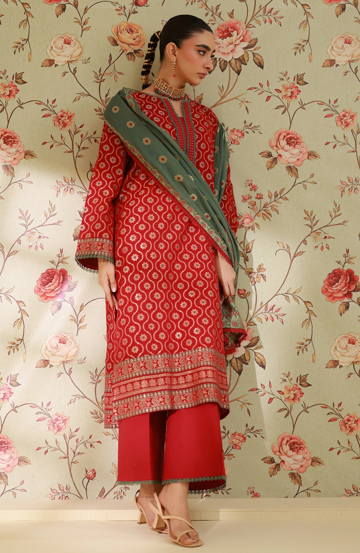 Unstitched | 3 Piece | Printed Lawn Jacquard | OTL-25-410