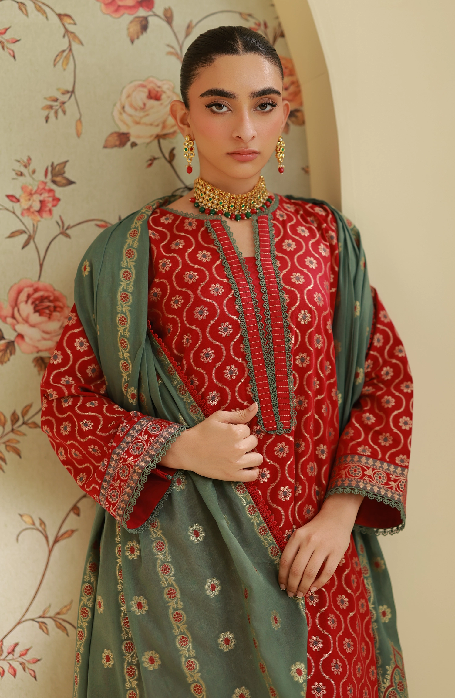 Unstitched | 3 Piece | Printed Lawn Jacquard | OTL-25-410