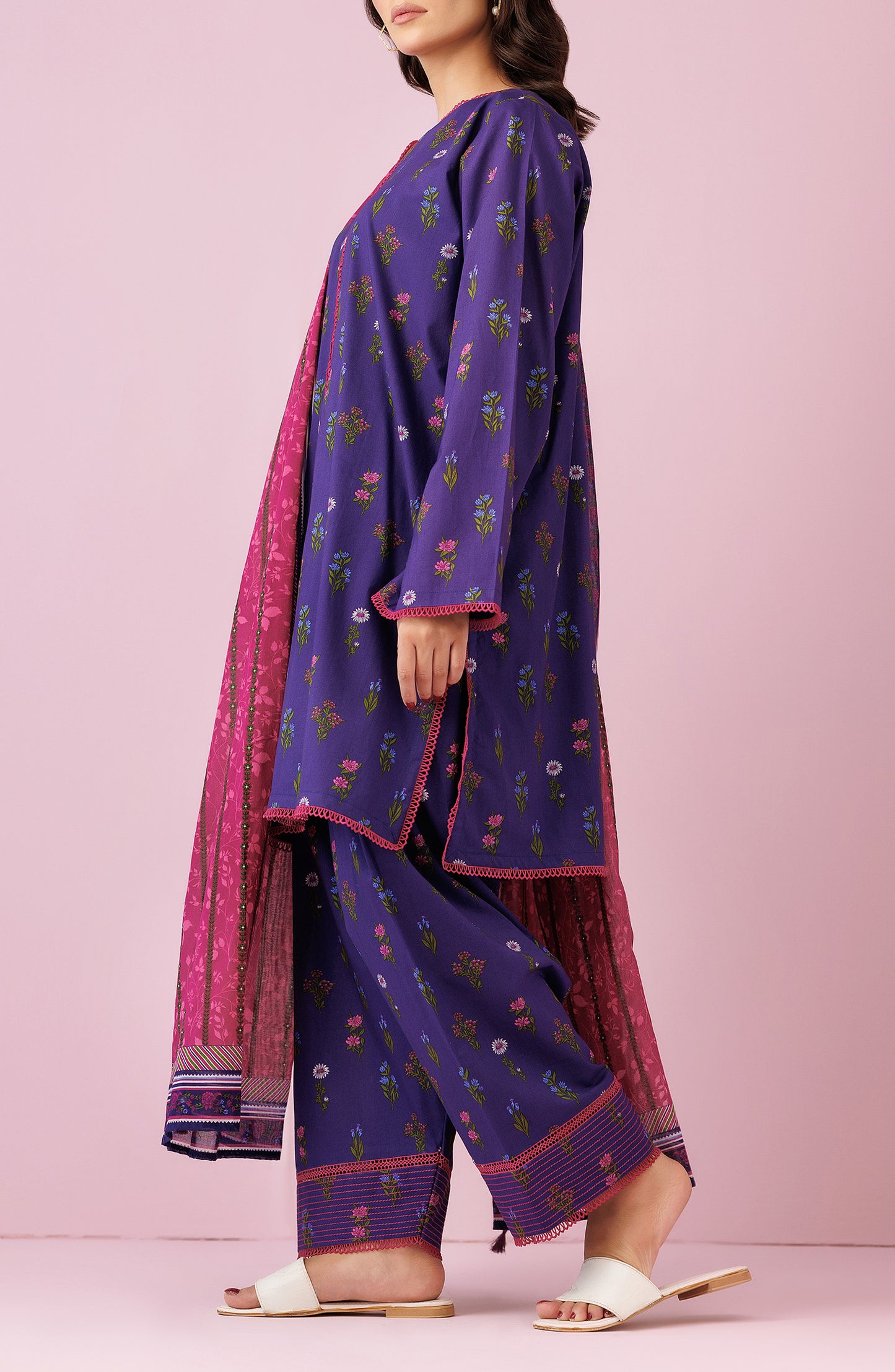 OTL-24-221/U PURPLE LAWN Women UNSTITCHED SHIRT DUPATTA PANTS