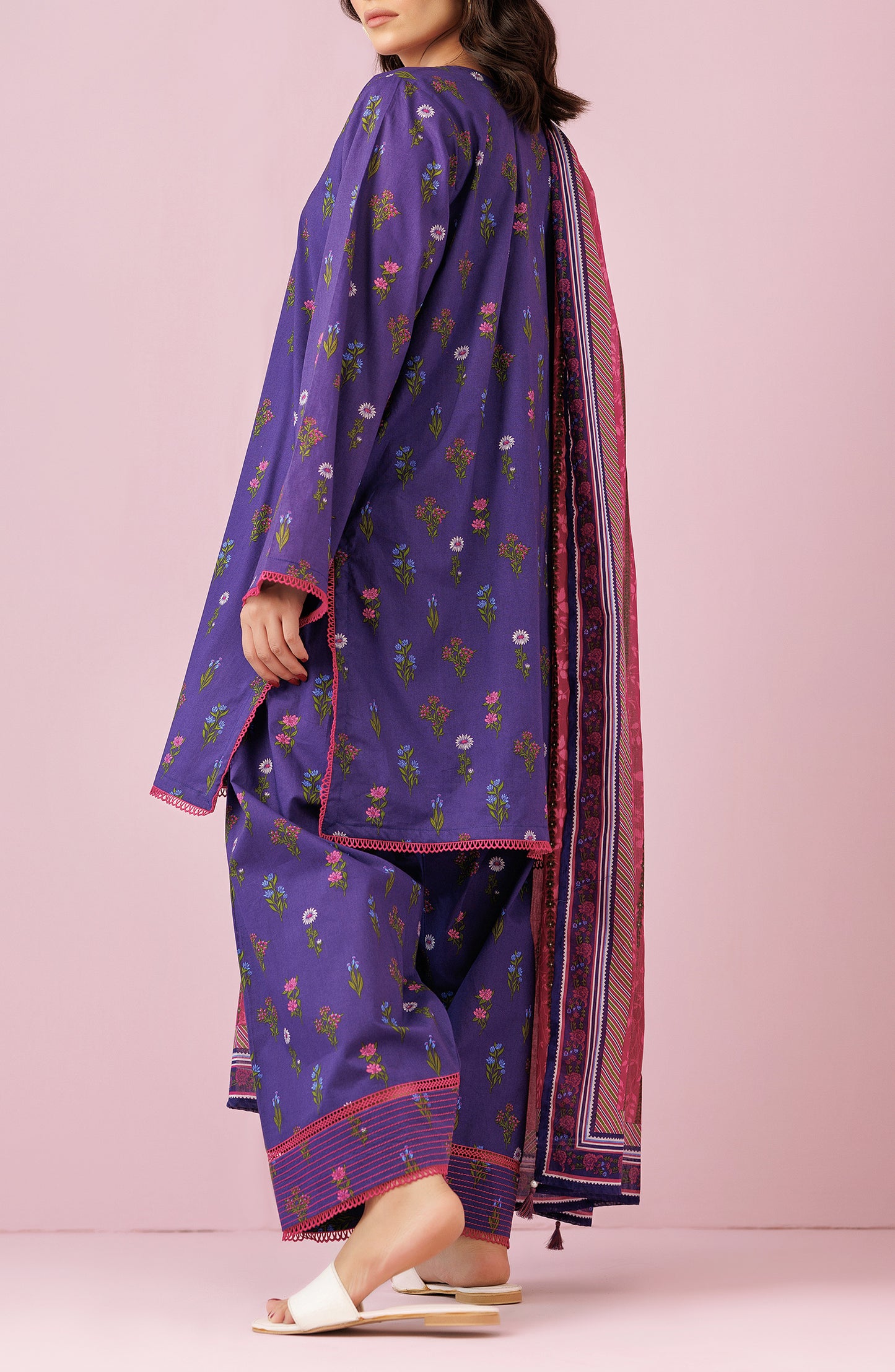 OTL-24-221/U PURPLE LAWN Women UNSTITCHED SHIRT DUPATTA PANTS