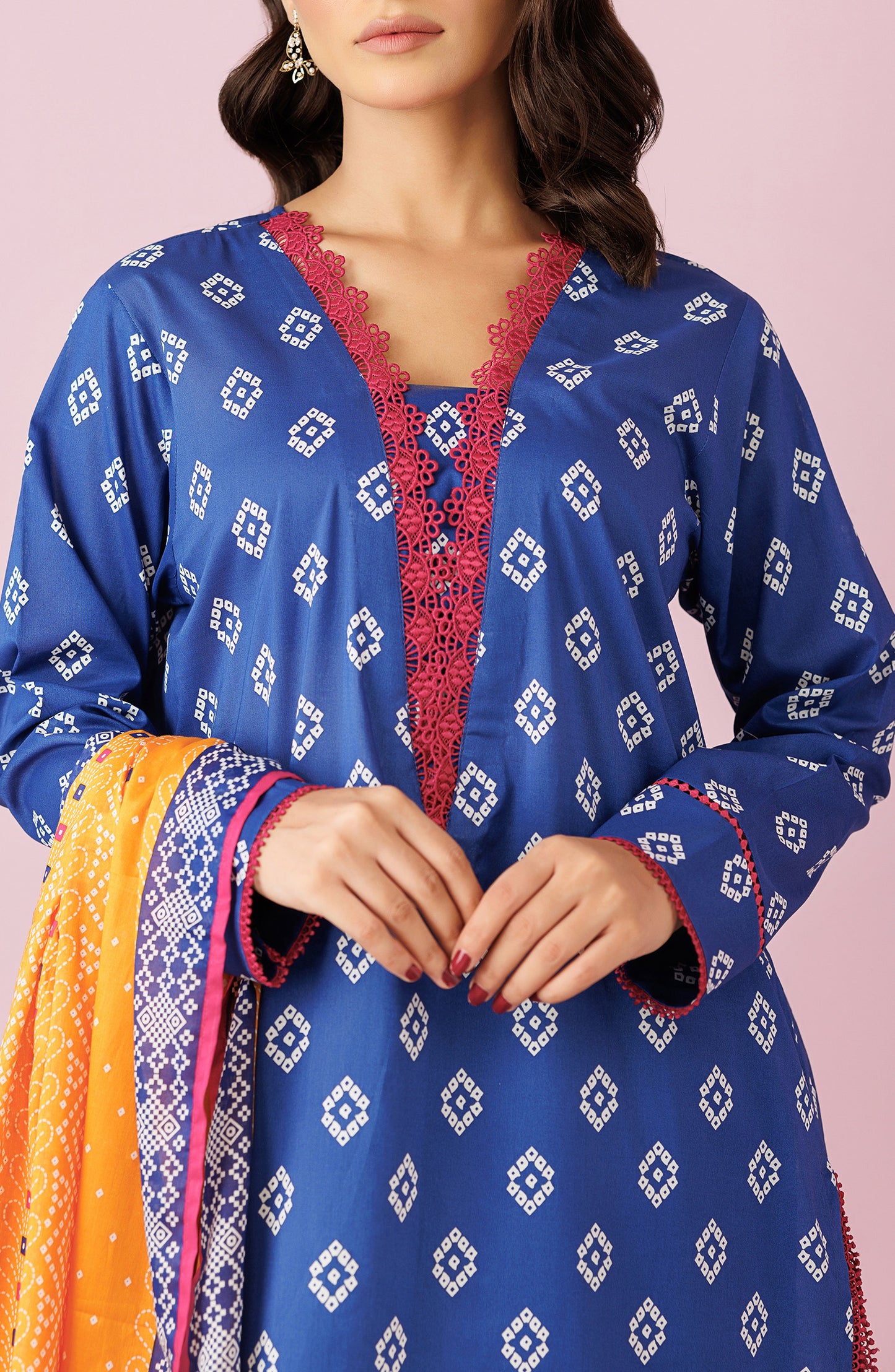 OTL-24-184/U BLUE LAWN Women UNSTITCHED SHIRT DUPATTA PANTS