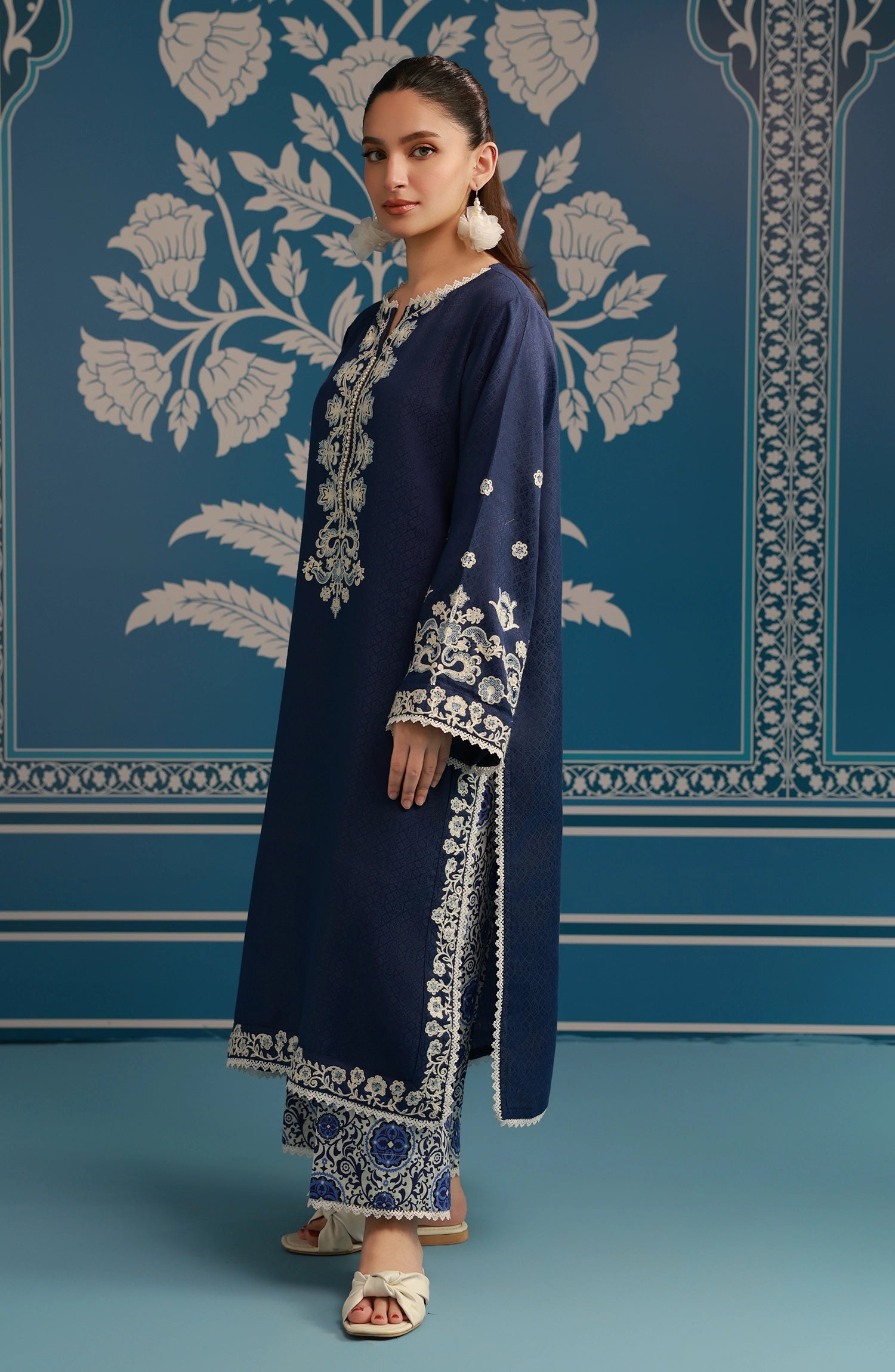 Stitched | 2 Piece | Embroidered | Poly Jacquard Shirt | WRFC25S-2008/S BLUE