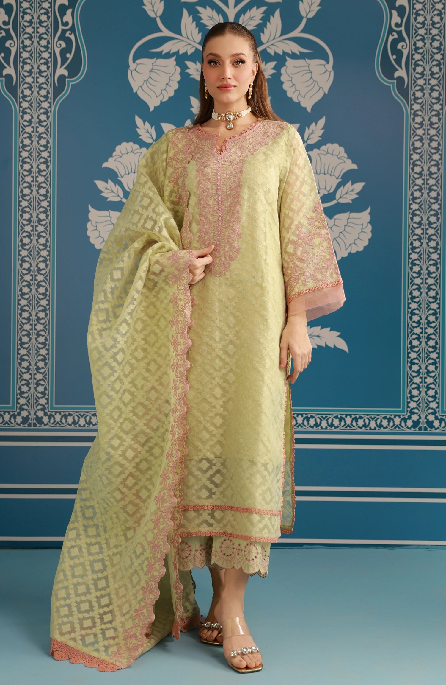 Stitched | 3 Piece | Embroidered | Jacquard Shirt | WRFC25S-3011/S GREEN