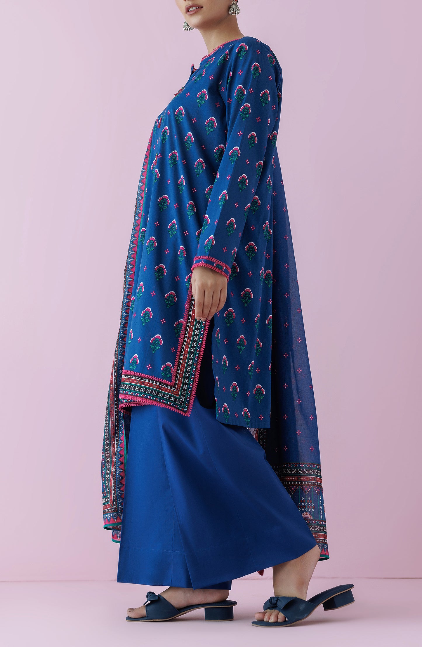 OTL-24-160/U BLUE LAWN Women UNSTITCHED SHIRT DUPATTA PANTS